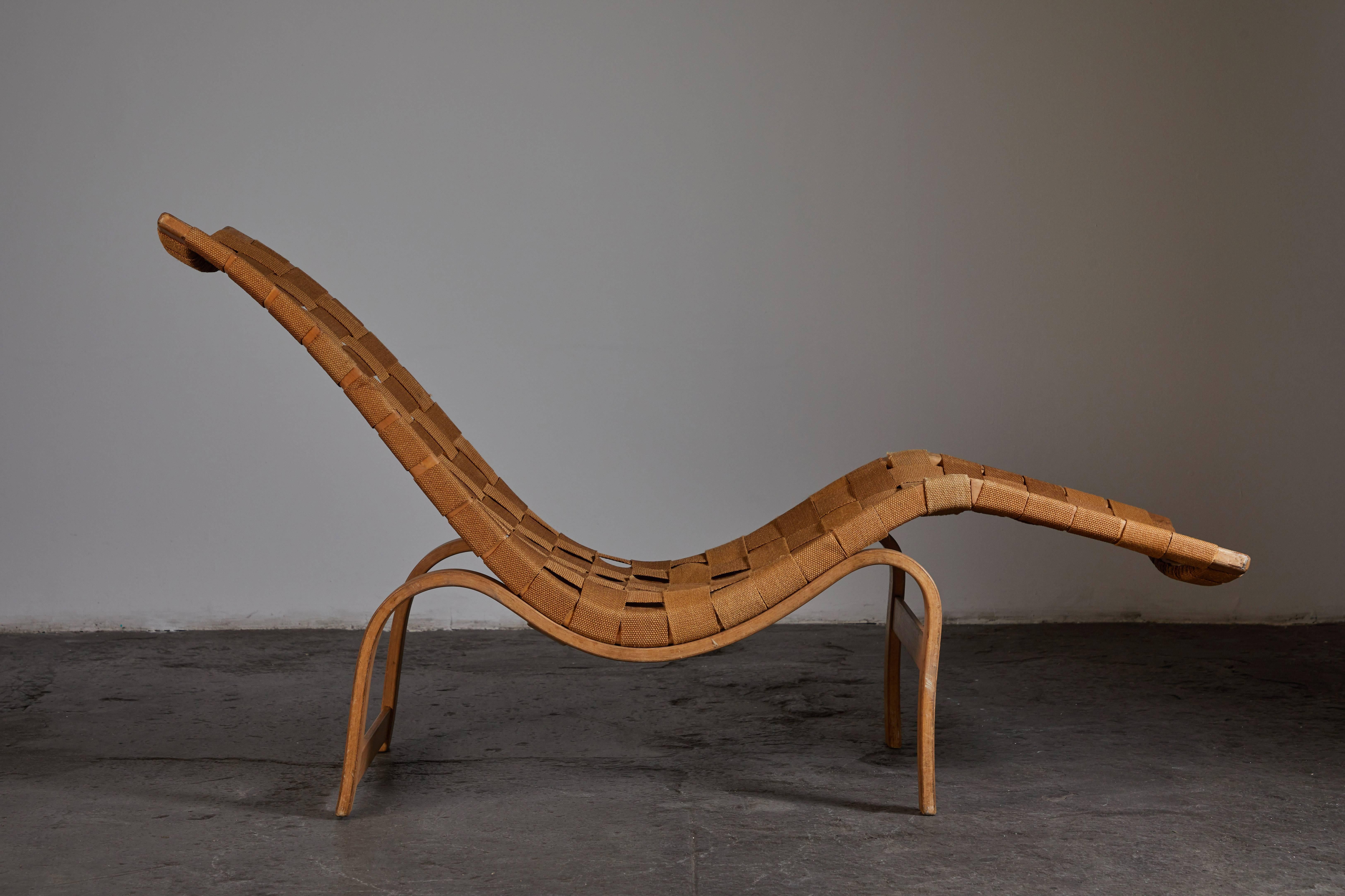 Early Chaise Lounge by Bruno Mathsson In Excellent Condition In Los Angeles, CA