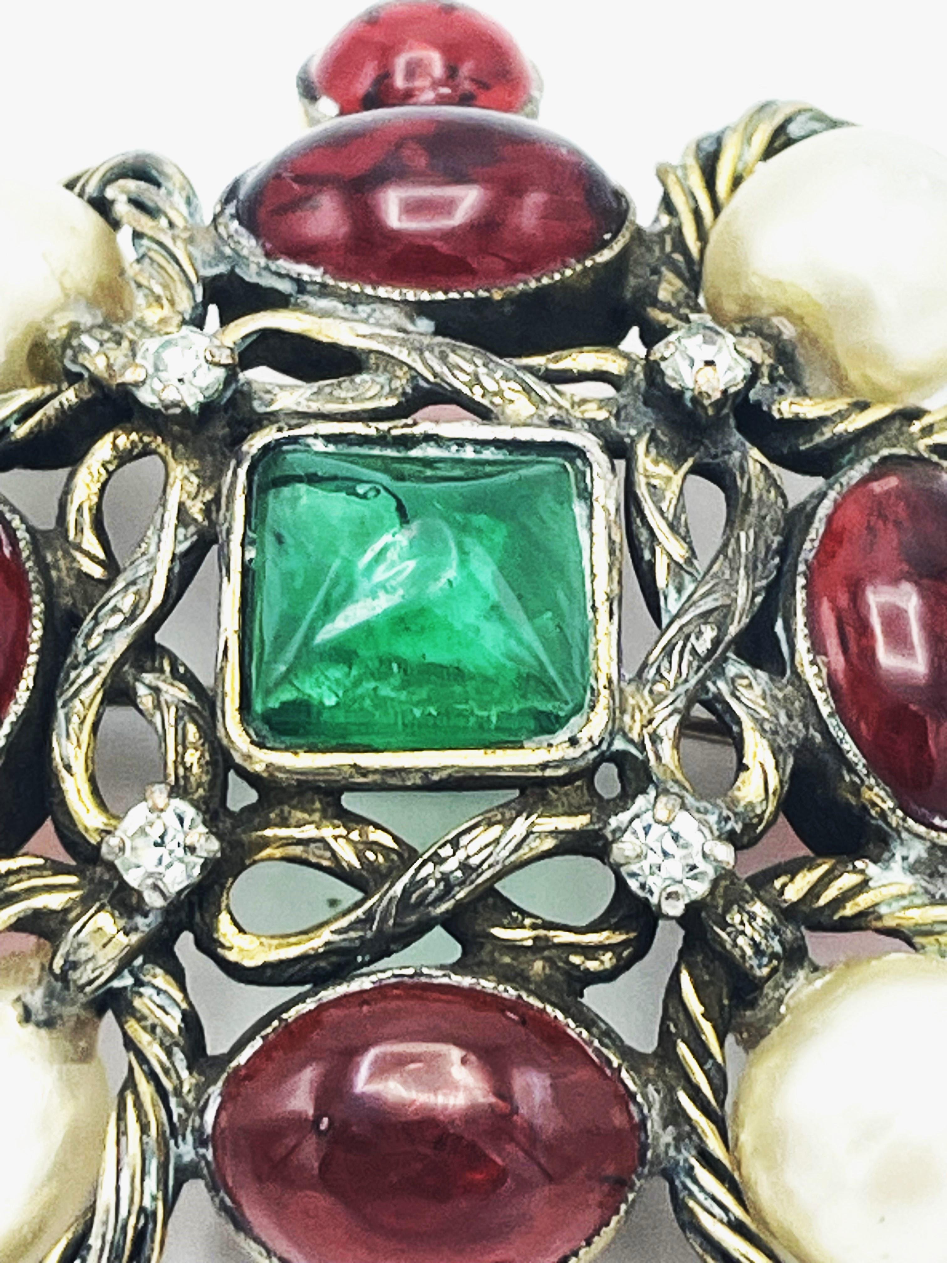 Early Chanel Brooch by Robert Goossens and Maison Gripoix 1960's Gold Plated 2