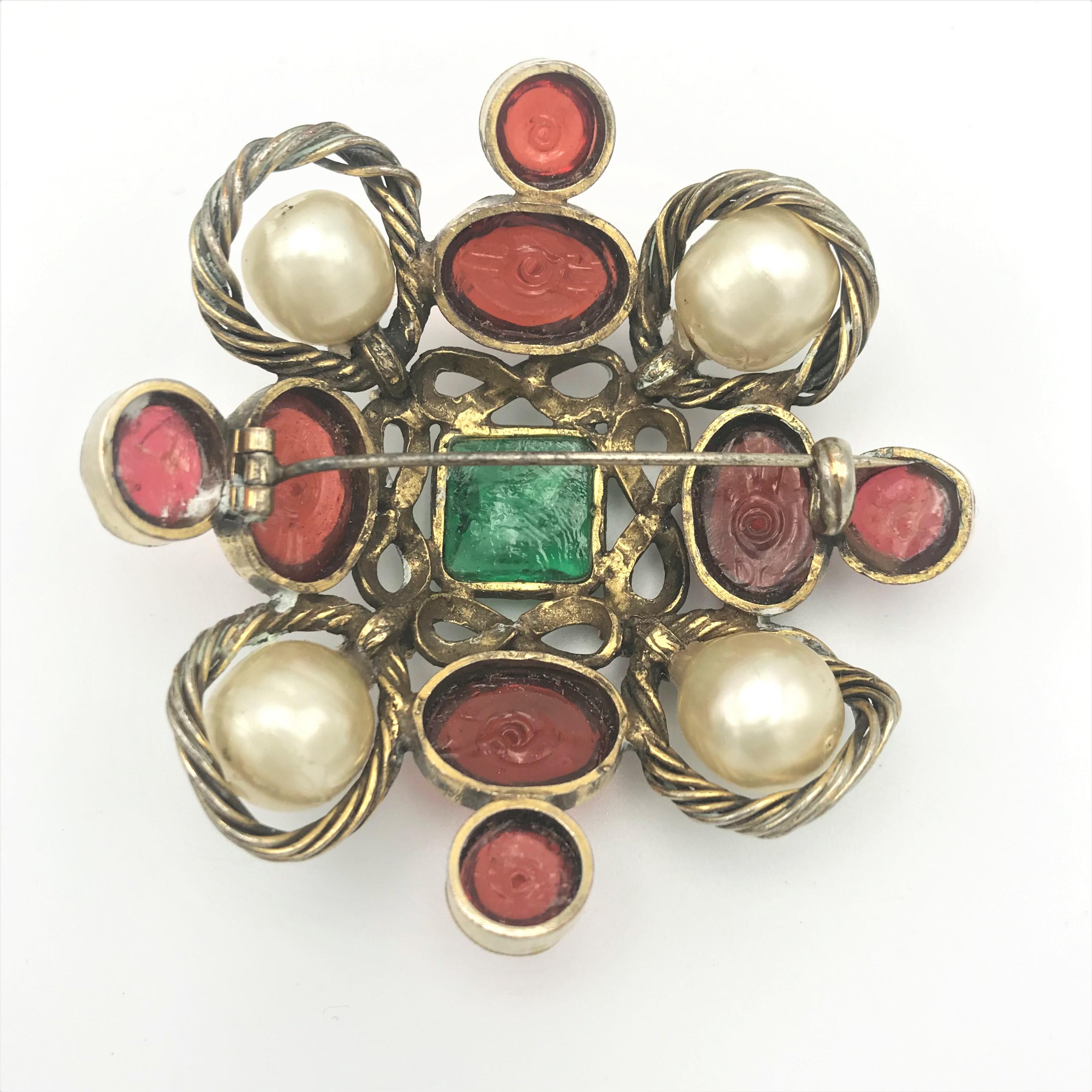 Artist Early Chanel Brooch by Robert Goossens and Maison Gripoix 1960's Gold Plated