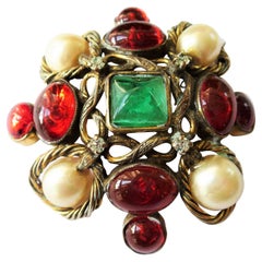 Early Chanel Brooch by Robert Goossens and Maison Gripoix 1960's Gold Plated