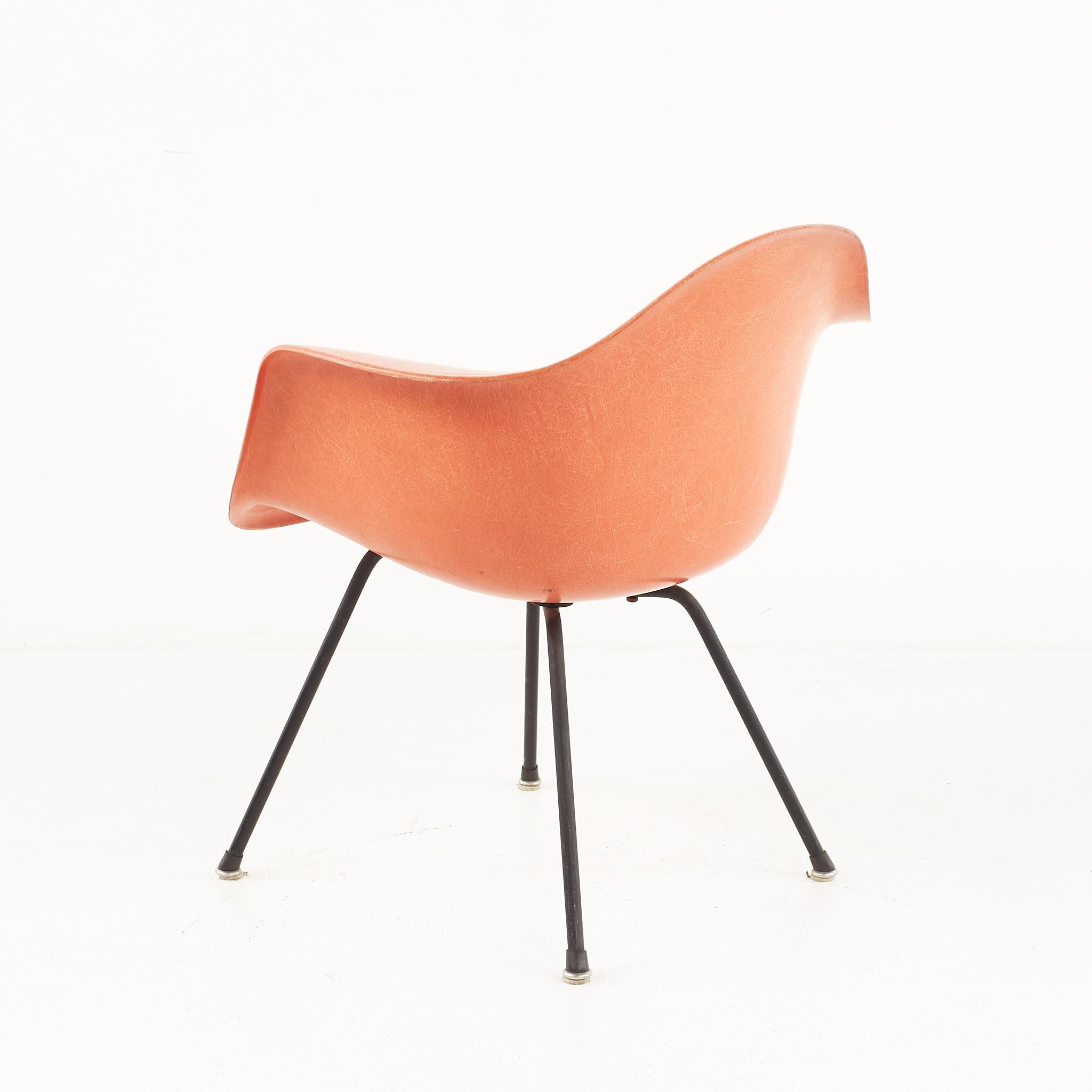 Late 20th Century Early Charles and Ray Eames for Herman Miller MCM Orange Fiberglass Shell Chair