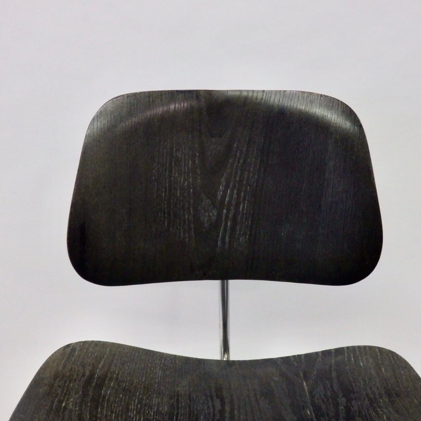 Ebonized Early Charles and Ray Eames Herman Miller Black Aniline Dye DCM