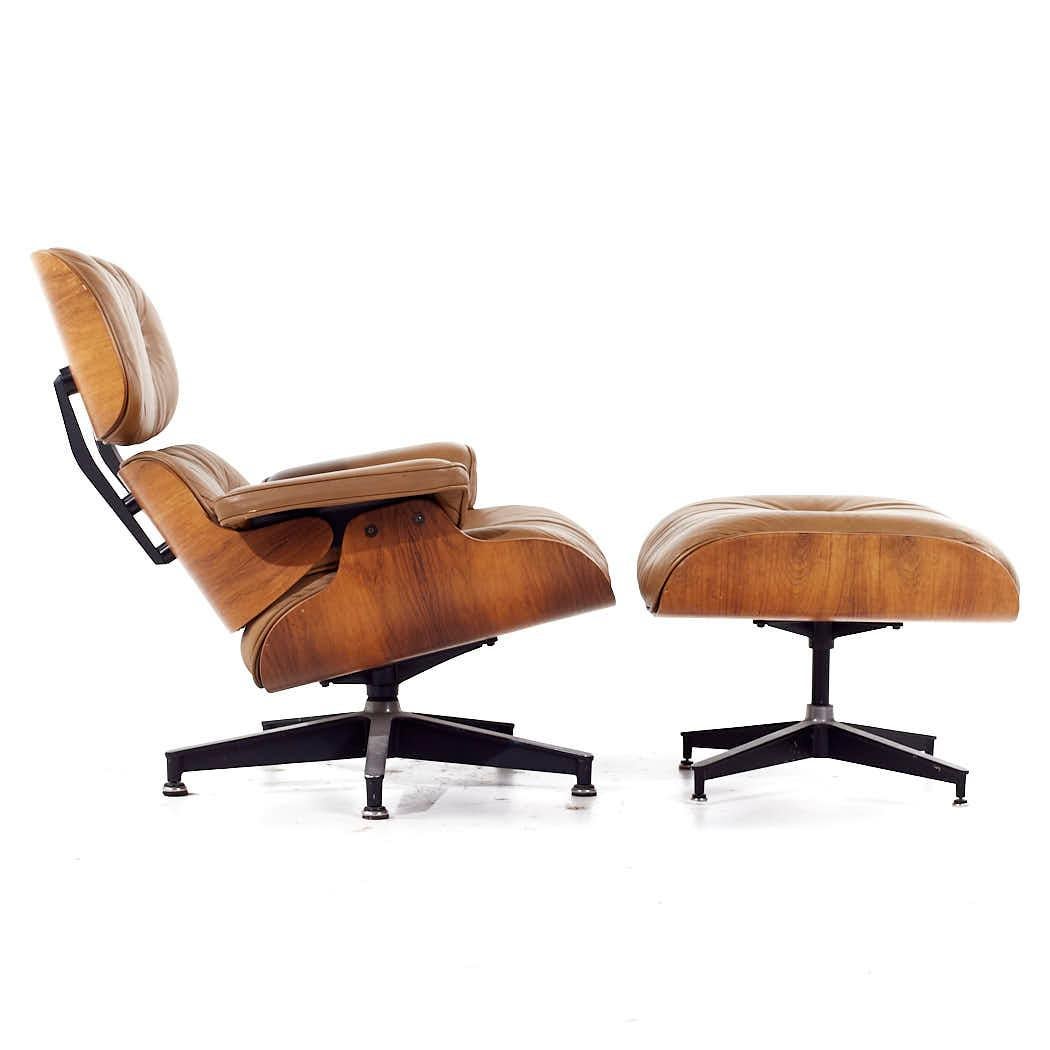 Late 20th Century Early Charles and Ray Eames Herman Miller MCM Rosewood Lounge Chair and Ottoman