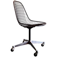 Early Charles Eames PKC Wire Rolling Task Chair Herman Miller