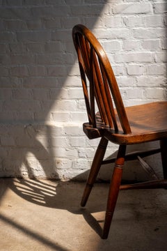 Early Charles Gibbons Windsor Chair in Elm, 1889 High Wycombe