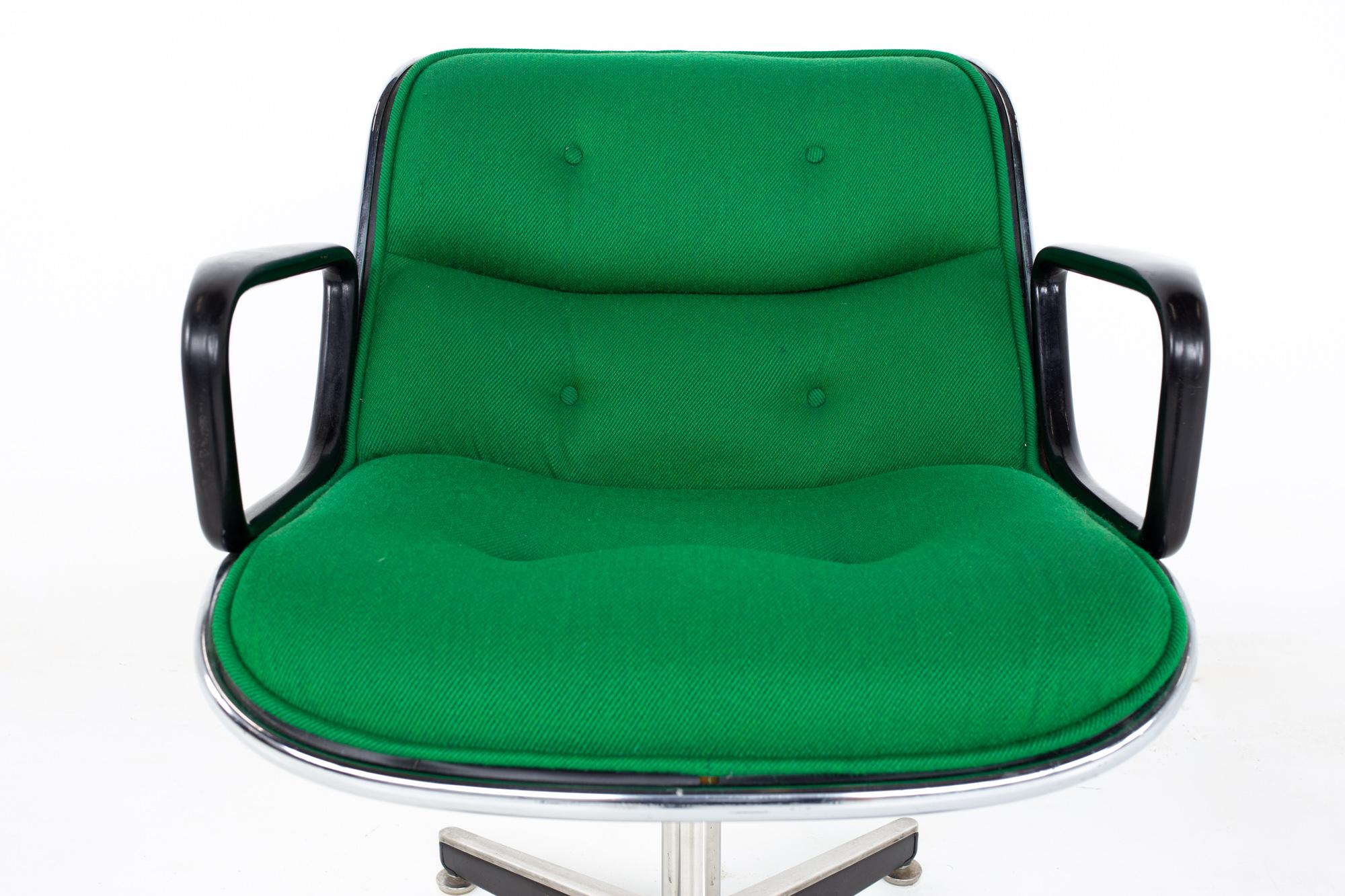 Late 20th Century Early Charles Pollock for Knoll Mid Century Green Occasional Office Chair