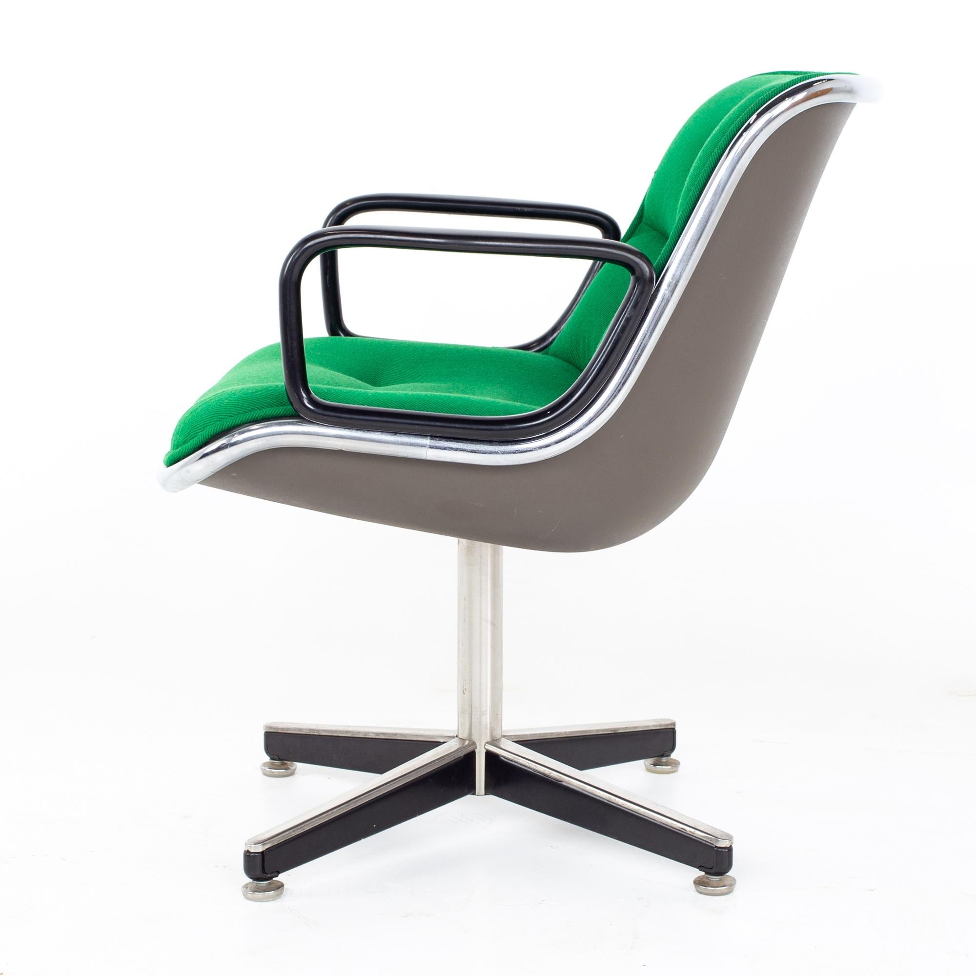 Early Charles Pollock for Knoll Mid Century Green Occasional Office Chair 1
