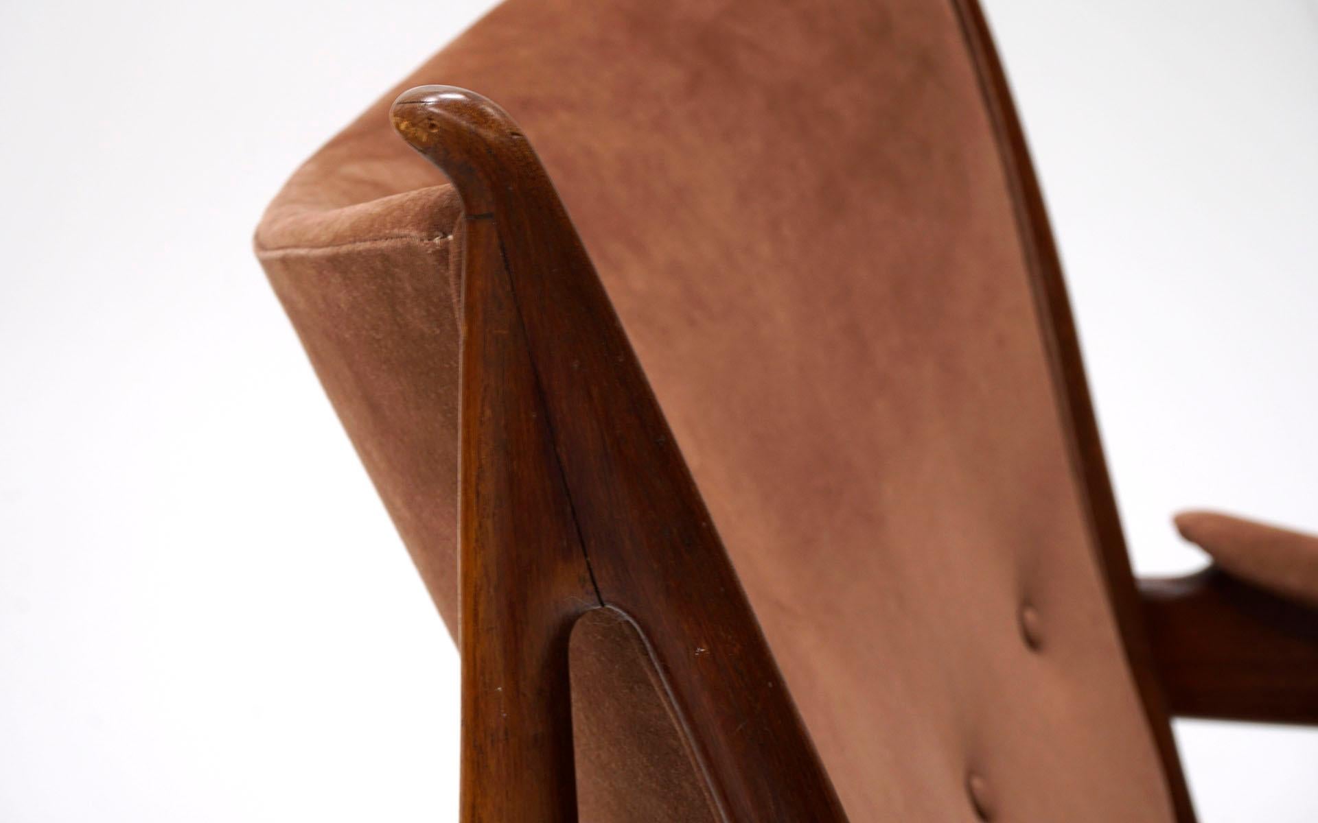 Mid-20th Century Early Chieftain Chair by Finn Juhl for Niels Vodder Teak and Suede, Signed