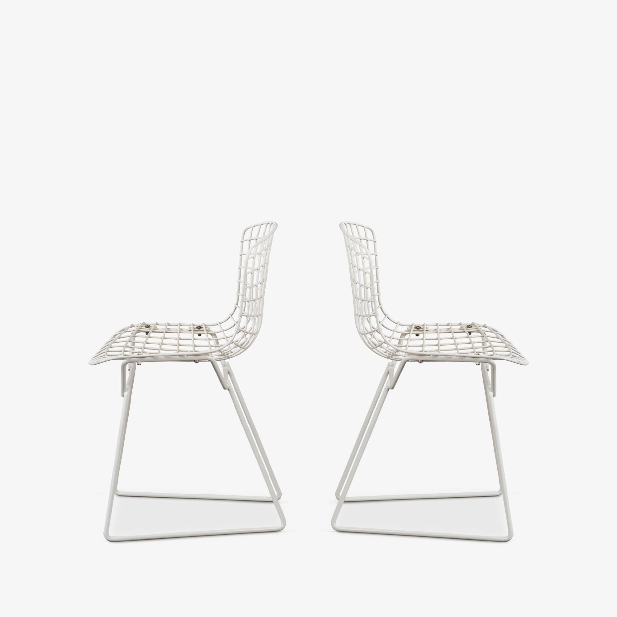 Americano Sedie laterali per bambini di Harry Bertoia per Knoll in smalto bianco, coppia in vendita