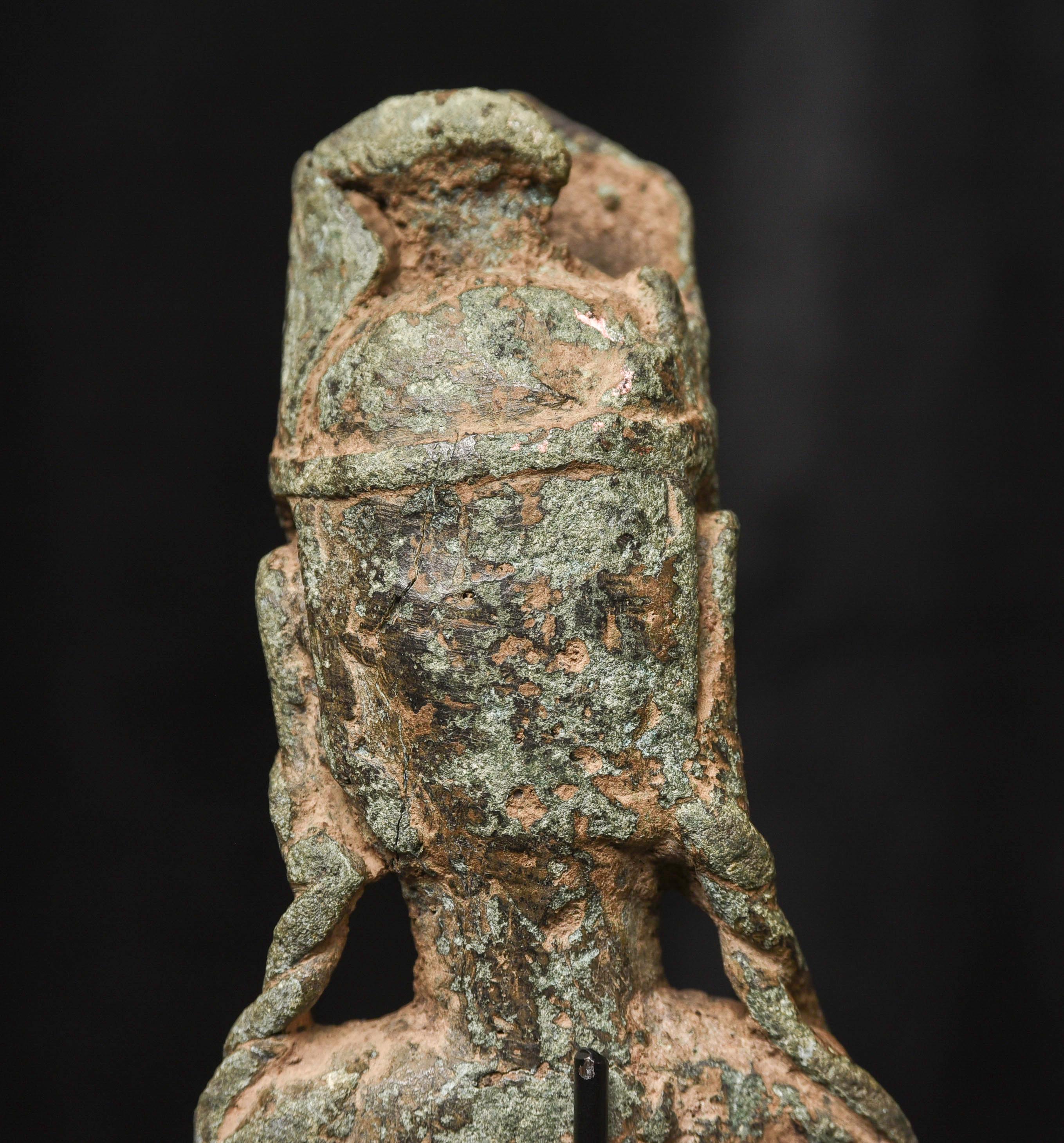 Early Chinese/Silk Road, Bronze Buddha/Bodhisattva Bust-Possibly 10thC or e 9687 For Sale 6
