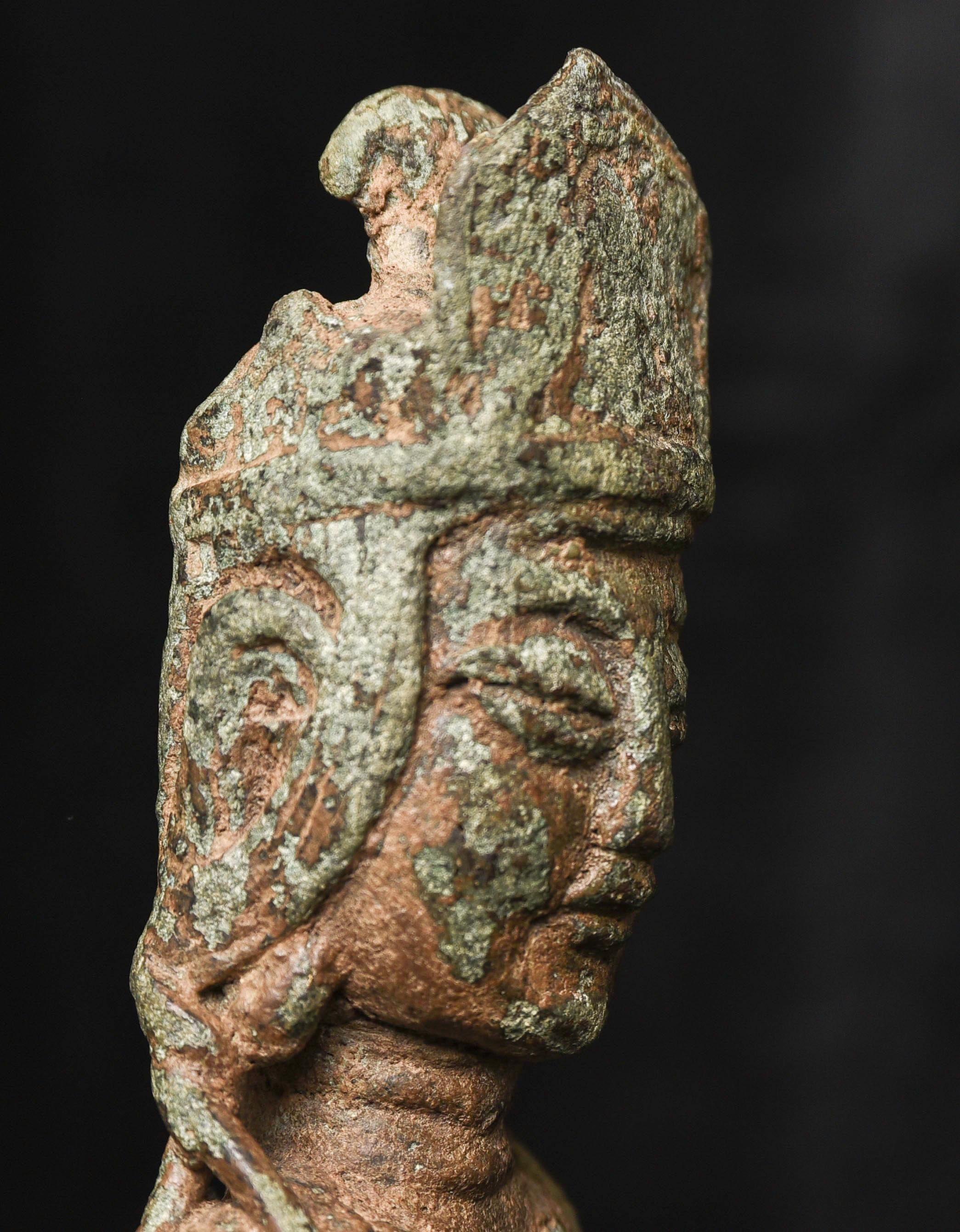 Early Chinese/Silk Road, Bronze Buddha/Bodhisattva Bust-Possibly 10thC or e 9687 For Sale 7