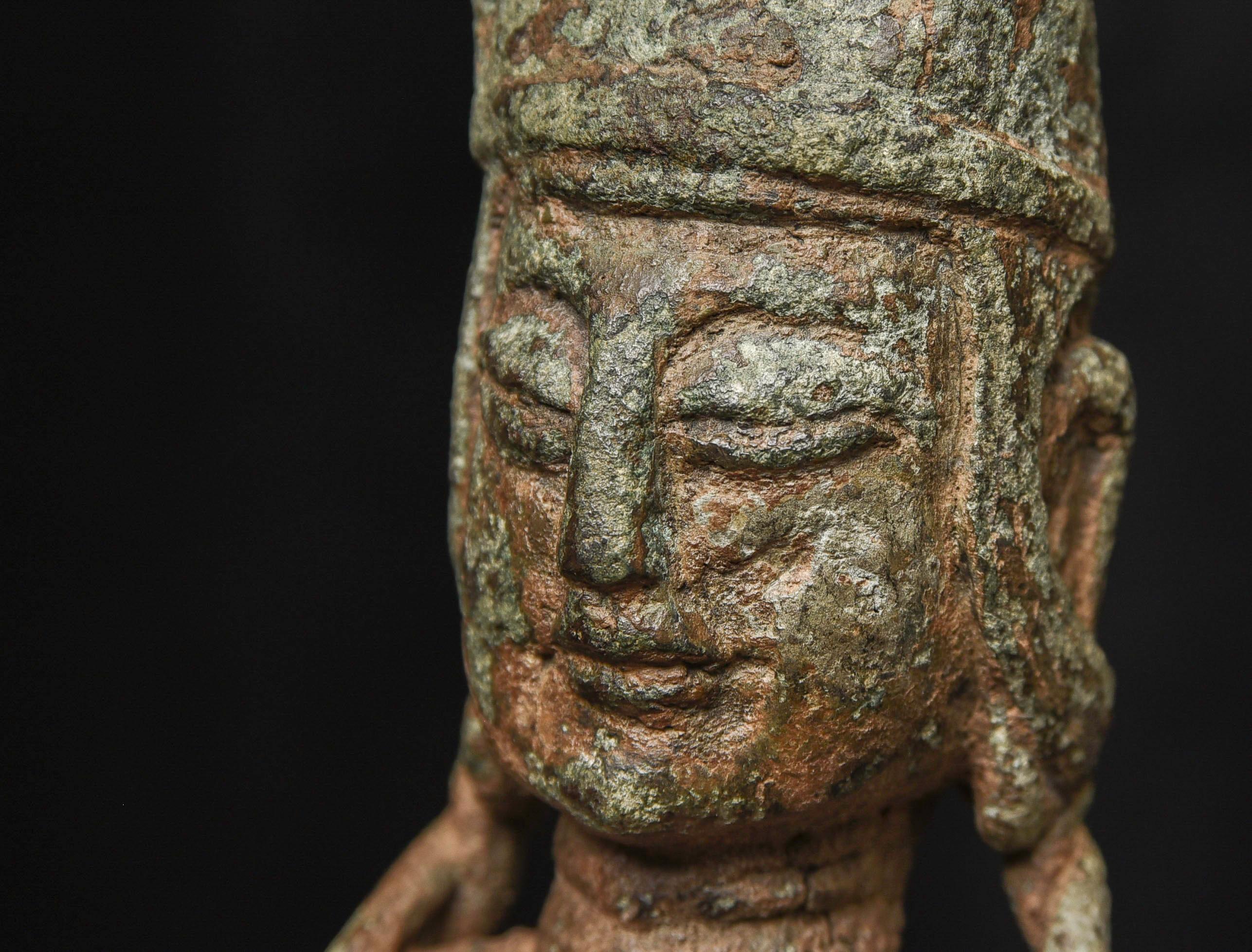 Early Chinese/Silk Road, Bronze Buddha/Bodhisattva Bust-Possibly 10thC or e 9687 For Sale 8