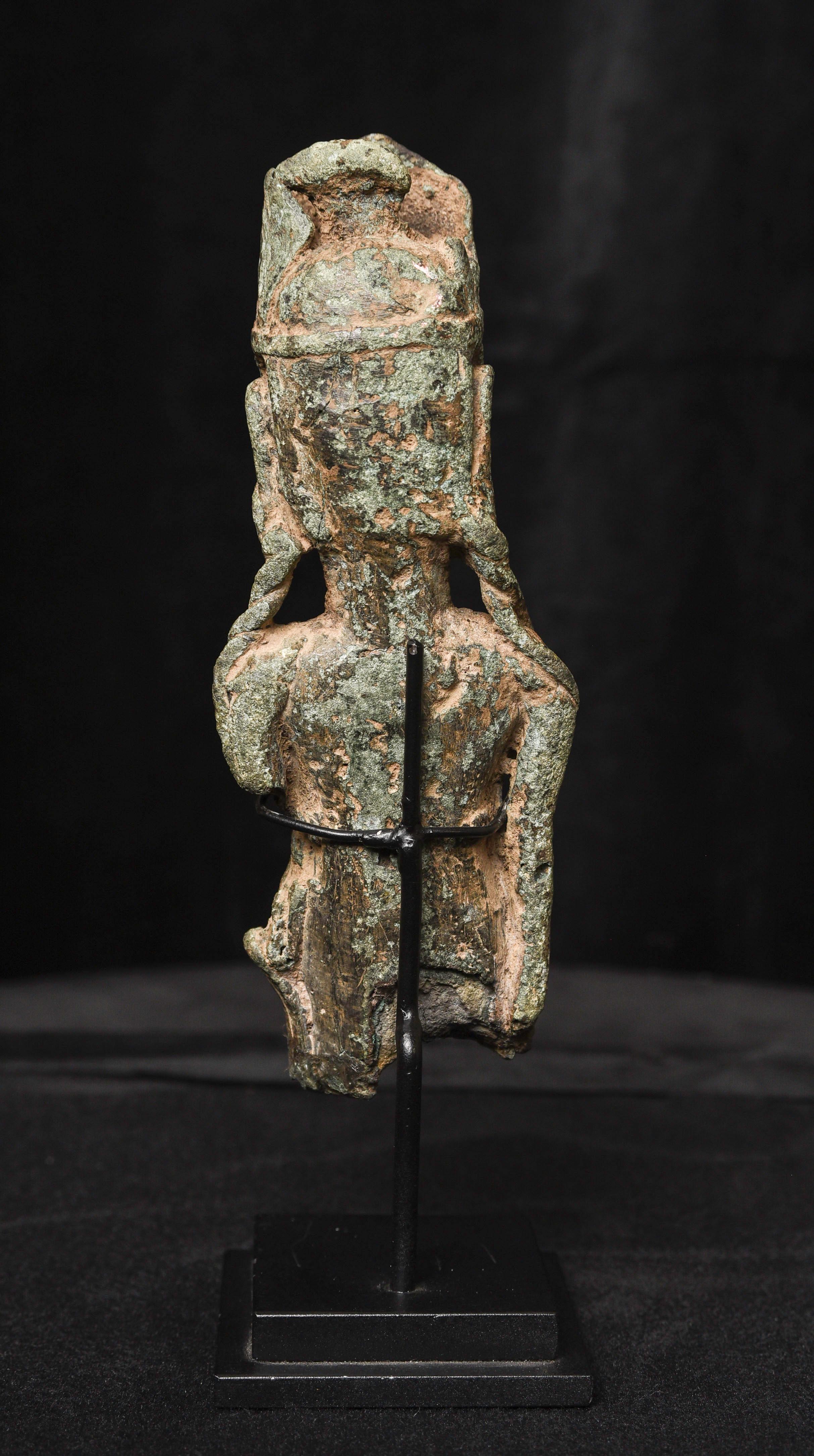 18th Century and Earlier Early Chinese/Silk Road, Bronze Buddha/Bodhisattva Bust-Possibly 10thC or e 9687 For Sale