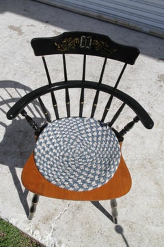 Nicholas and Stone Black Lacquered Hand Painted Windsor Chair