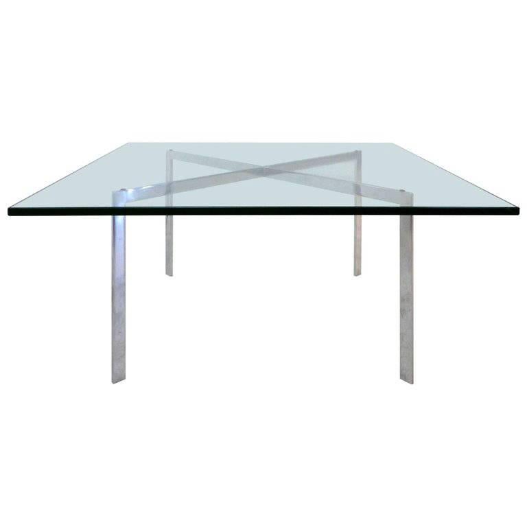 Early Chrome and Glass Coffee Table by Mies Van Der Rohe for Knoll, circa 1968