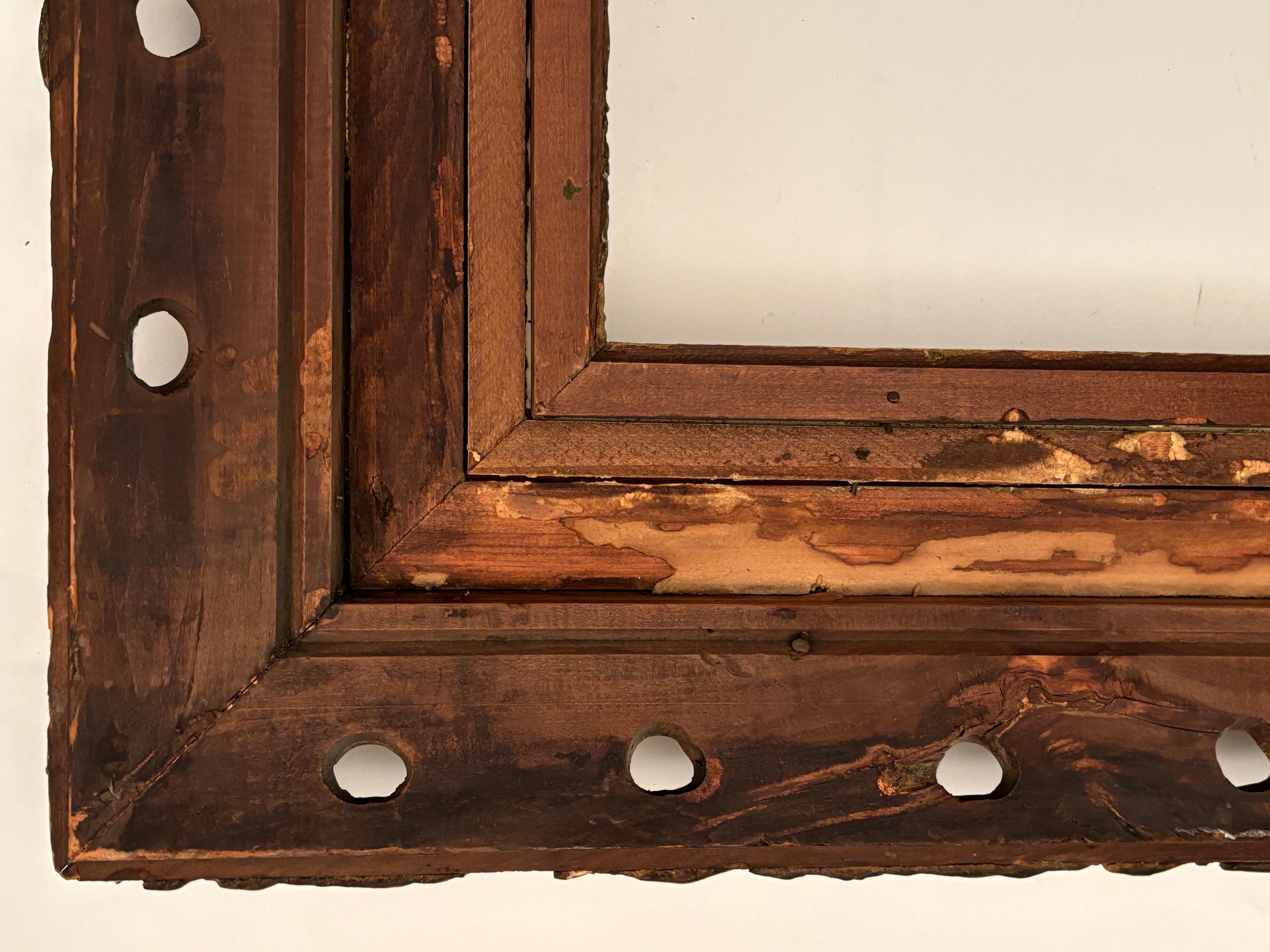Early circa 19th Century Hand-carved Wooden Two Tier Continuous Frame For Sale 12