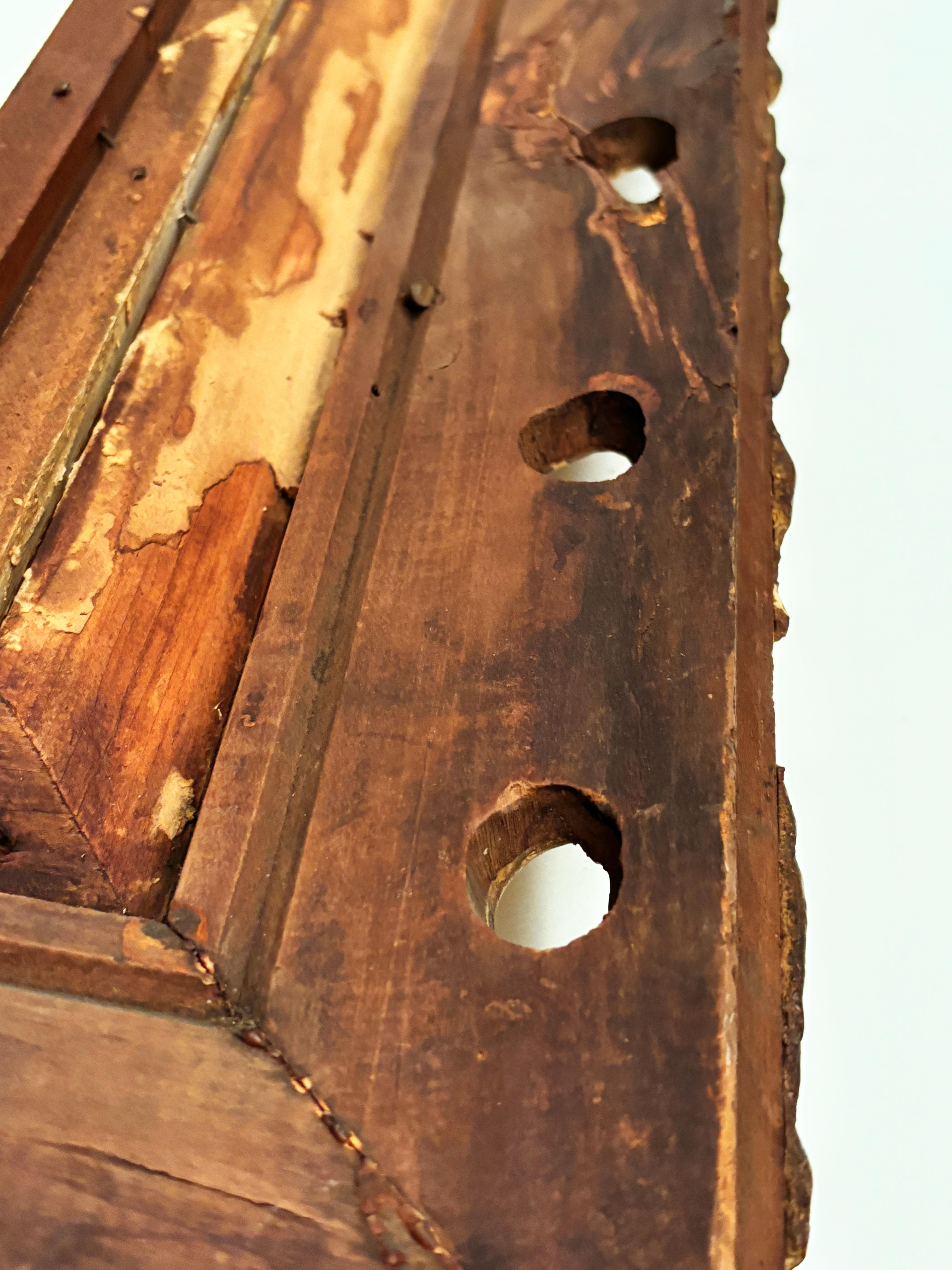 Early circa 19th Century Hand-carved Wooden Two Tier Continuous Frame For Sale 13