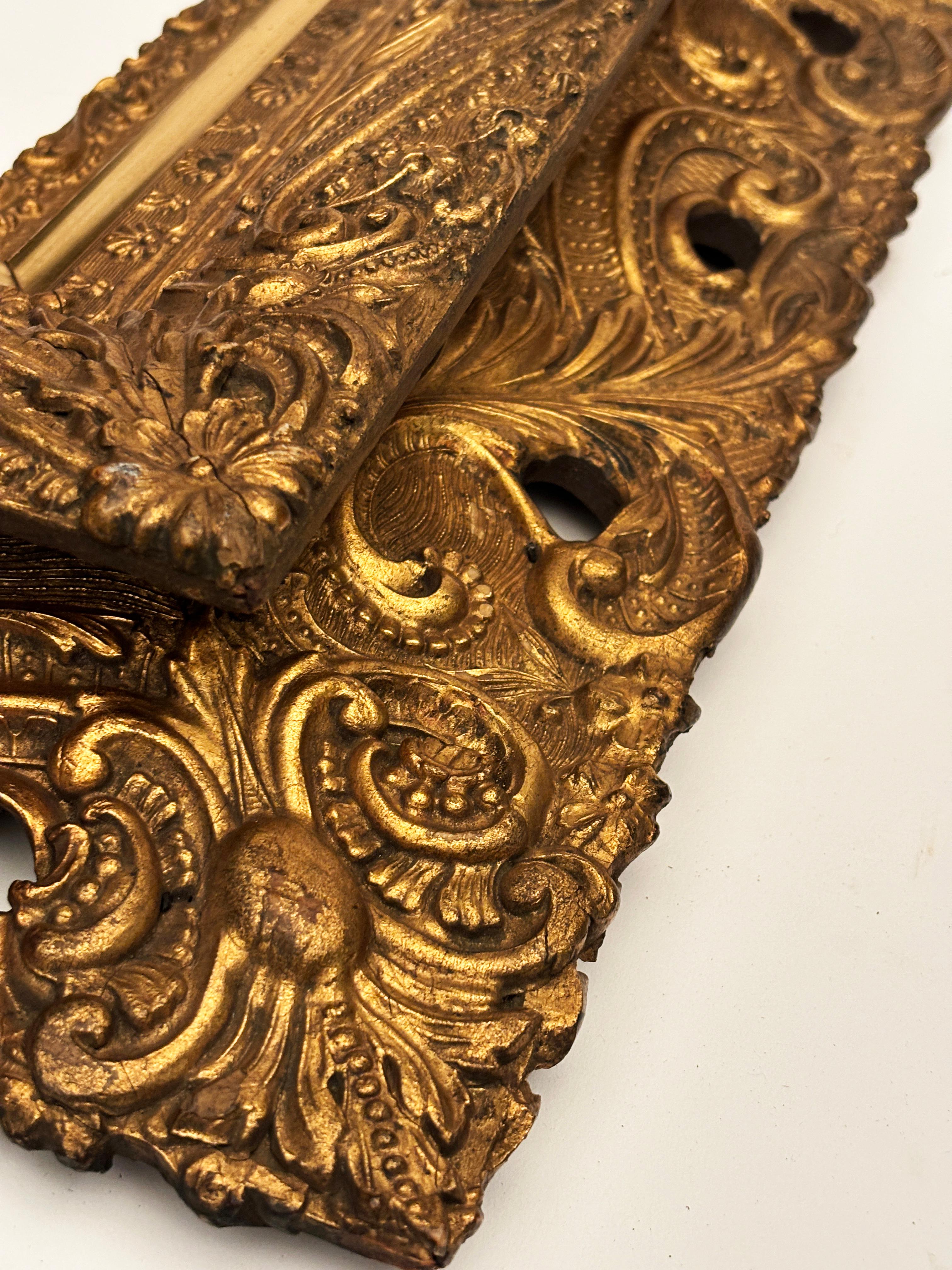 Early circa 19th Century Hand-carved Wooden Two Tier Continuous Frame For Sale 1