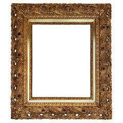 Early circa 19th Century Hand-carved Wooden Two Tier Continuous Frame