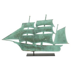 Antique Early Clipper Ship Weathervane, ca 1850