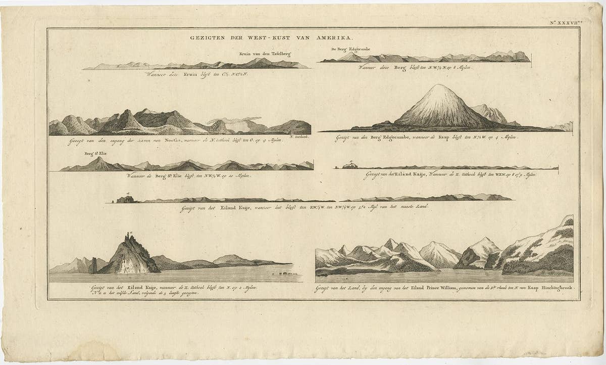 Early Coastal Views of Various Islands of the American West Coast, 1803