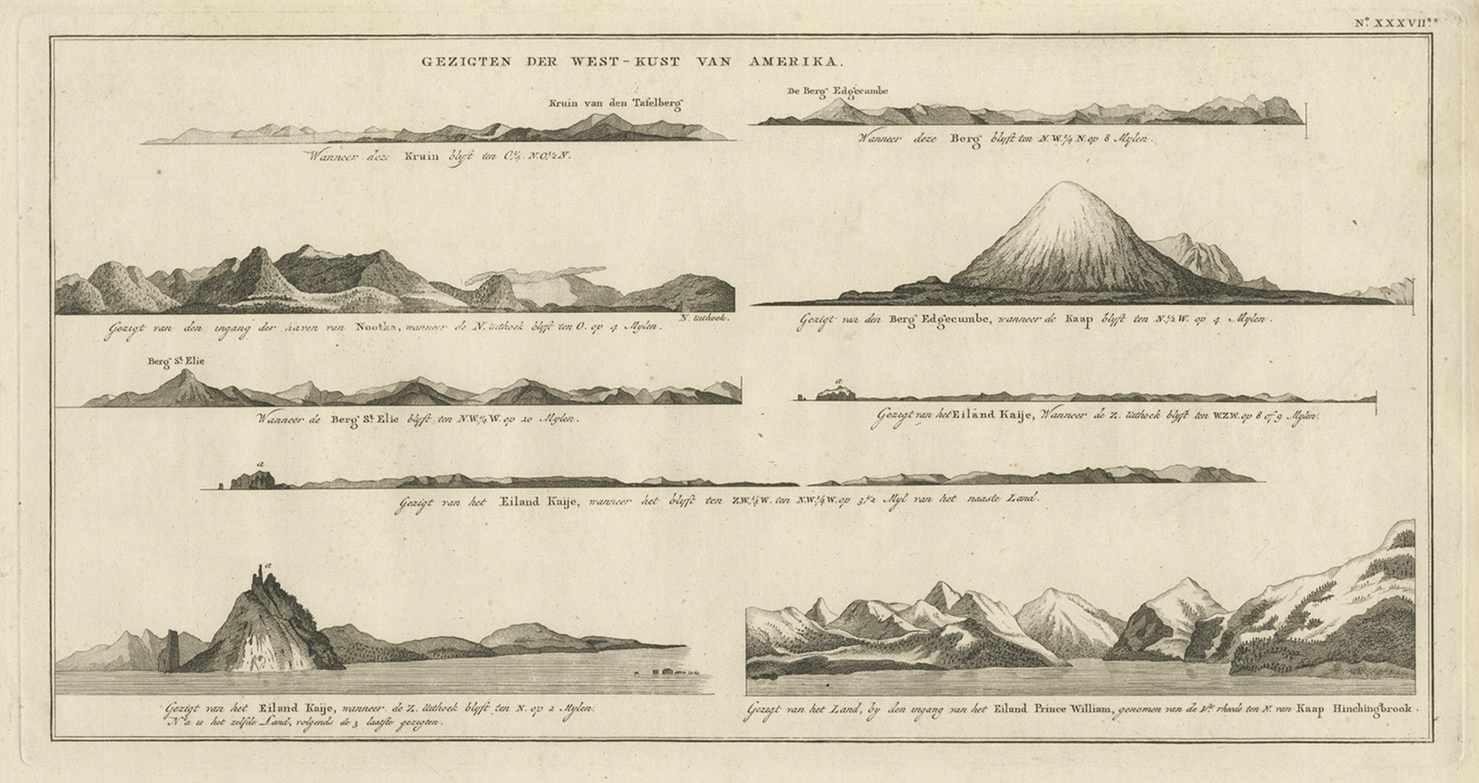 Early Coastal Views of Various Islands of the American West Coast, 1803 In Good Condition For Sale In Langweer, NL