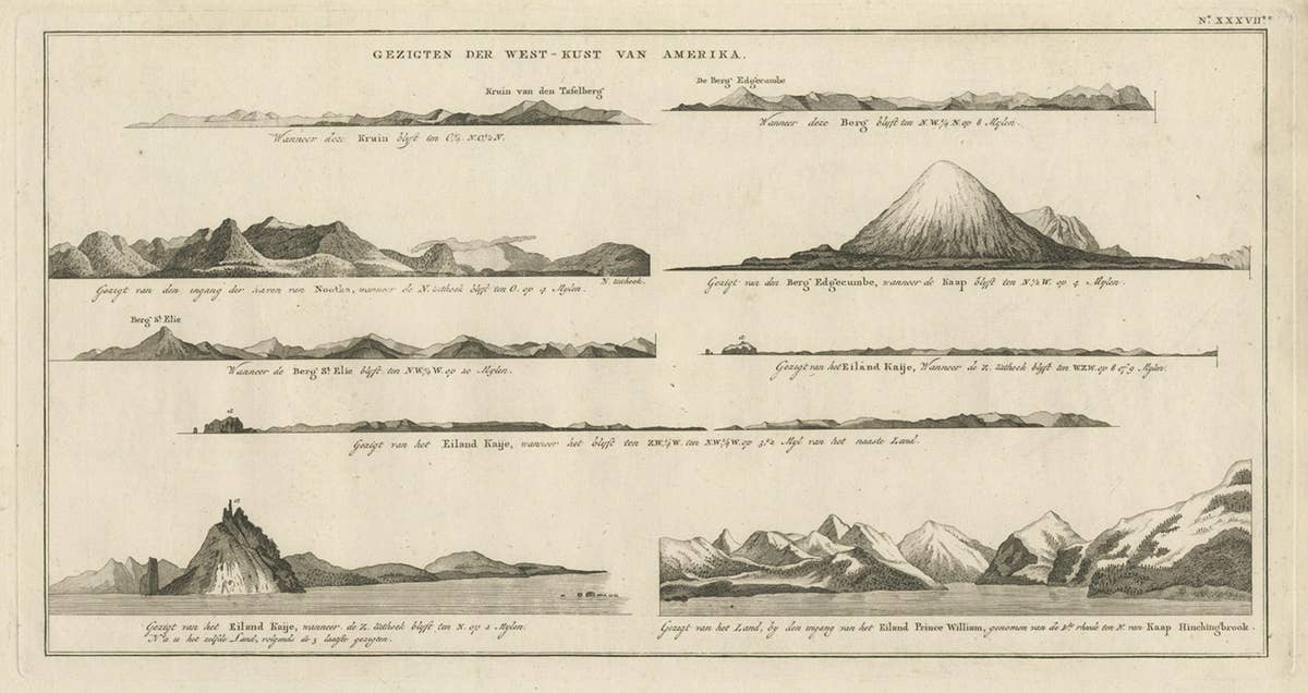 Early Coastal Views of Various Islands of the American West Coast, 1803