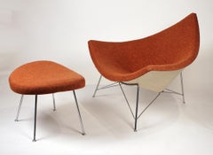 Museum Quality Early Coconut Chair & Ottoman by George Nelson for Herman Miller