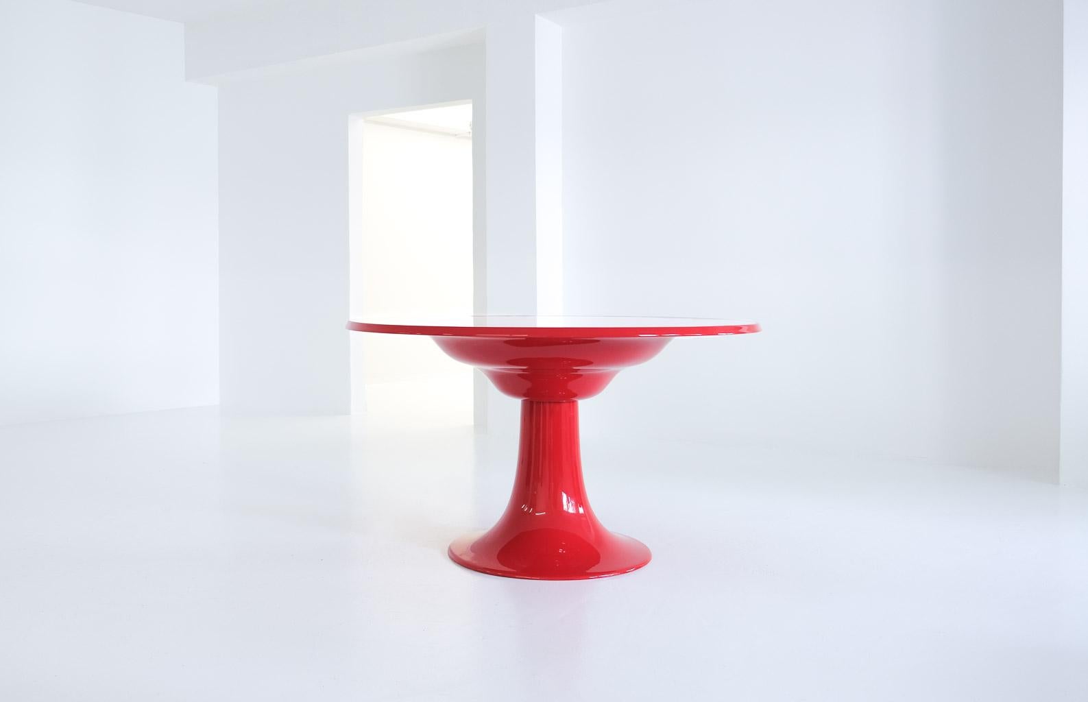 Early Column Dining Table by Otto Zapf for Zapfmöbel, 1967, Germany In Good Condition For Sale In Frankfurt am Main, DE