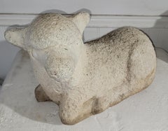 Early Concrete Lamb Sculpture