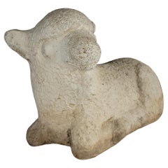 Early Concrete Lamb Sculpture