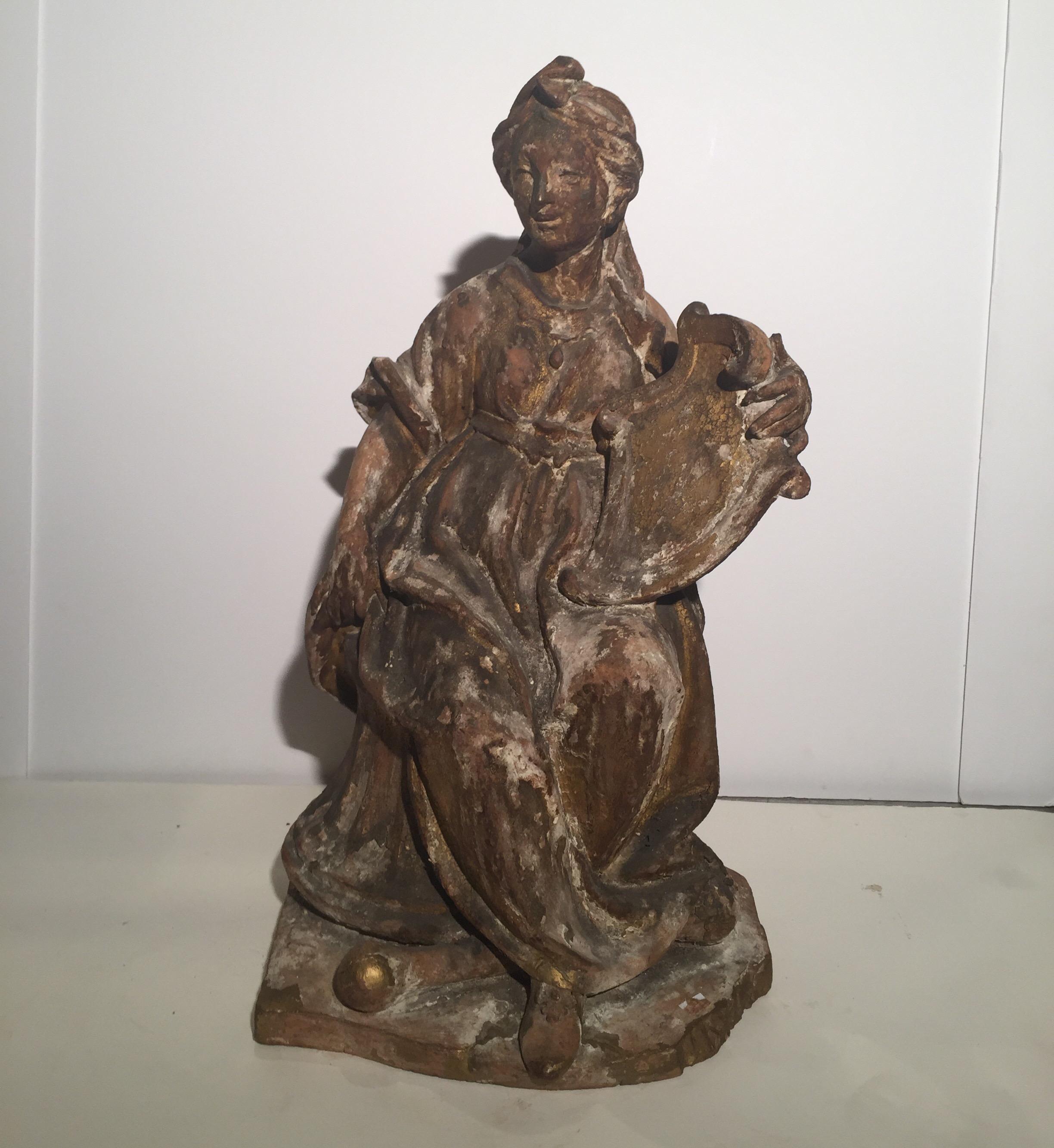 Early Continental Terra Cotta Classical Sculpture In Good Condition In Lambertville, NJ