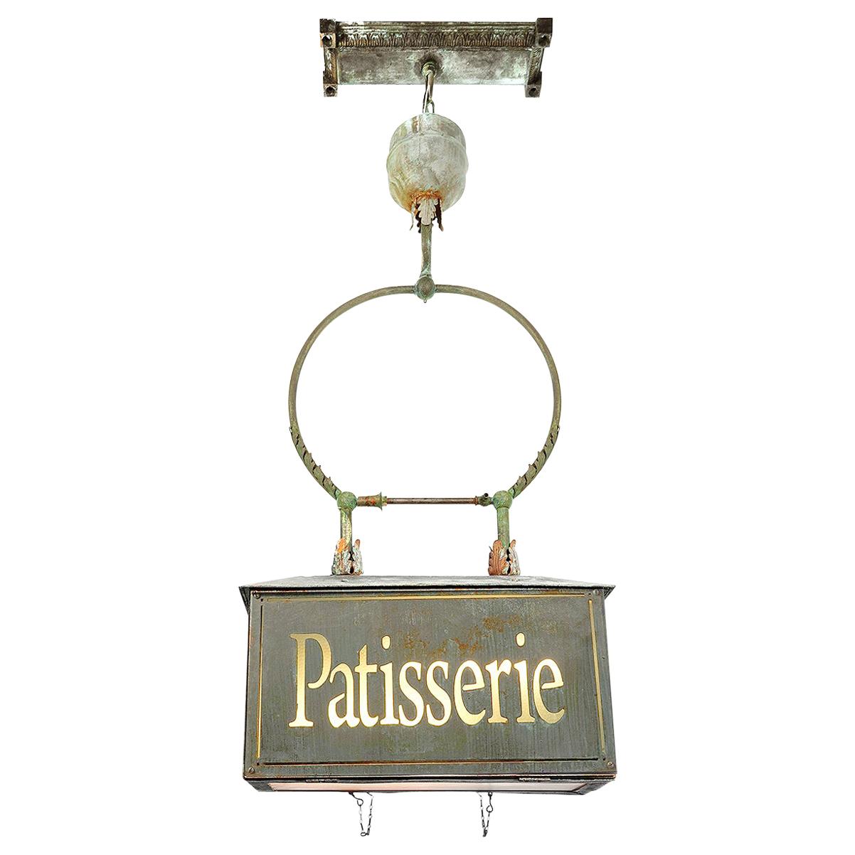 Early Converted Gravity-Fed Hanging Patisserie Advertising Chandelier