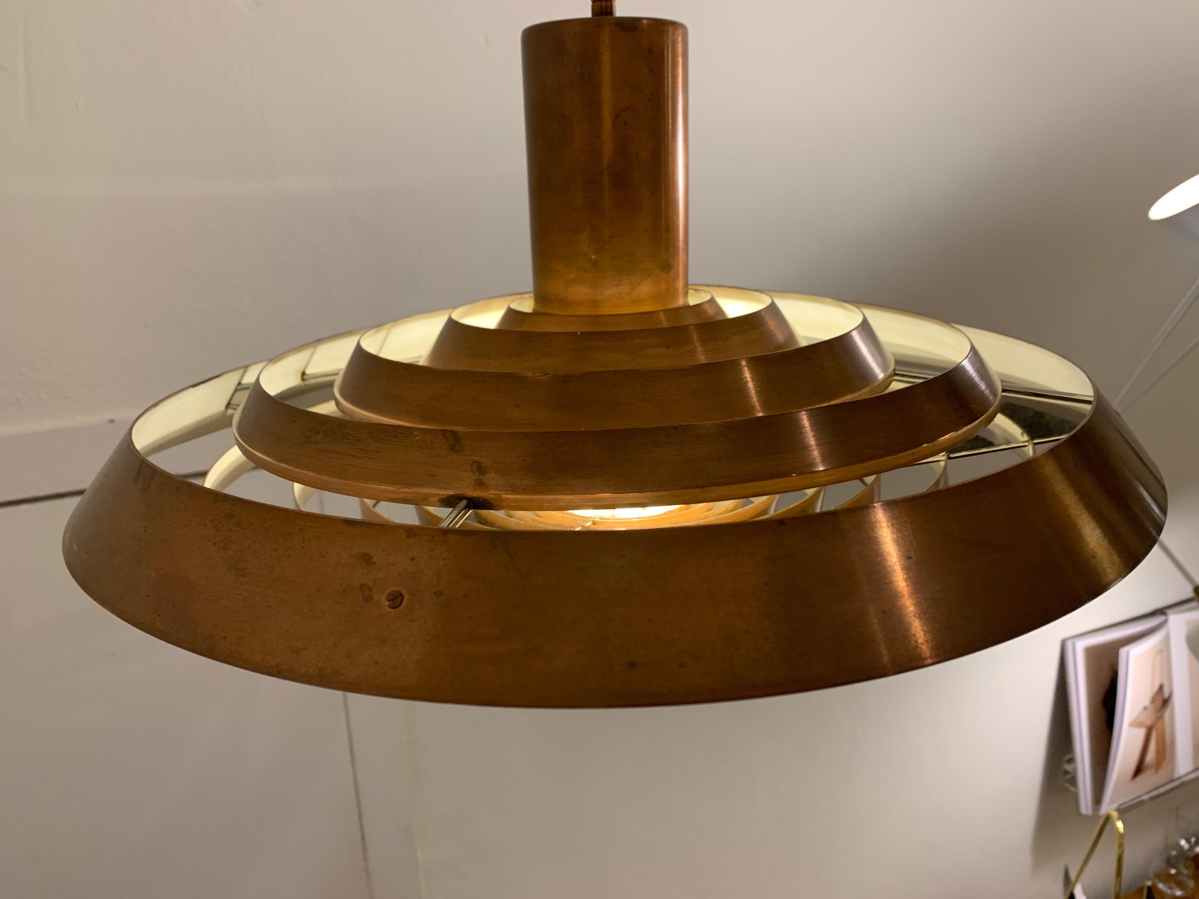 Early Copper Poul Henningsen 'Langelinie' / 'Plate' Lamp by Louis Poulsen 4