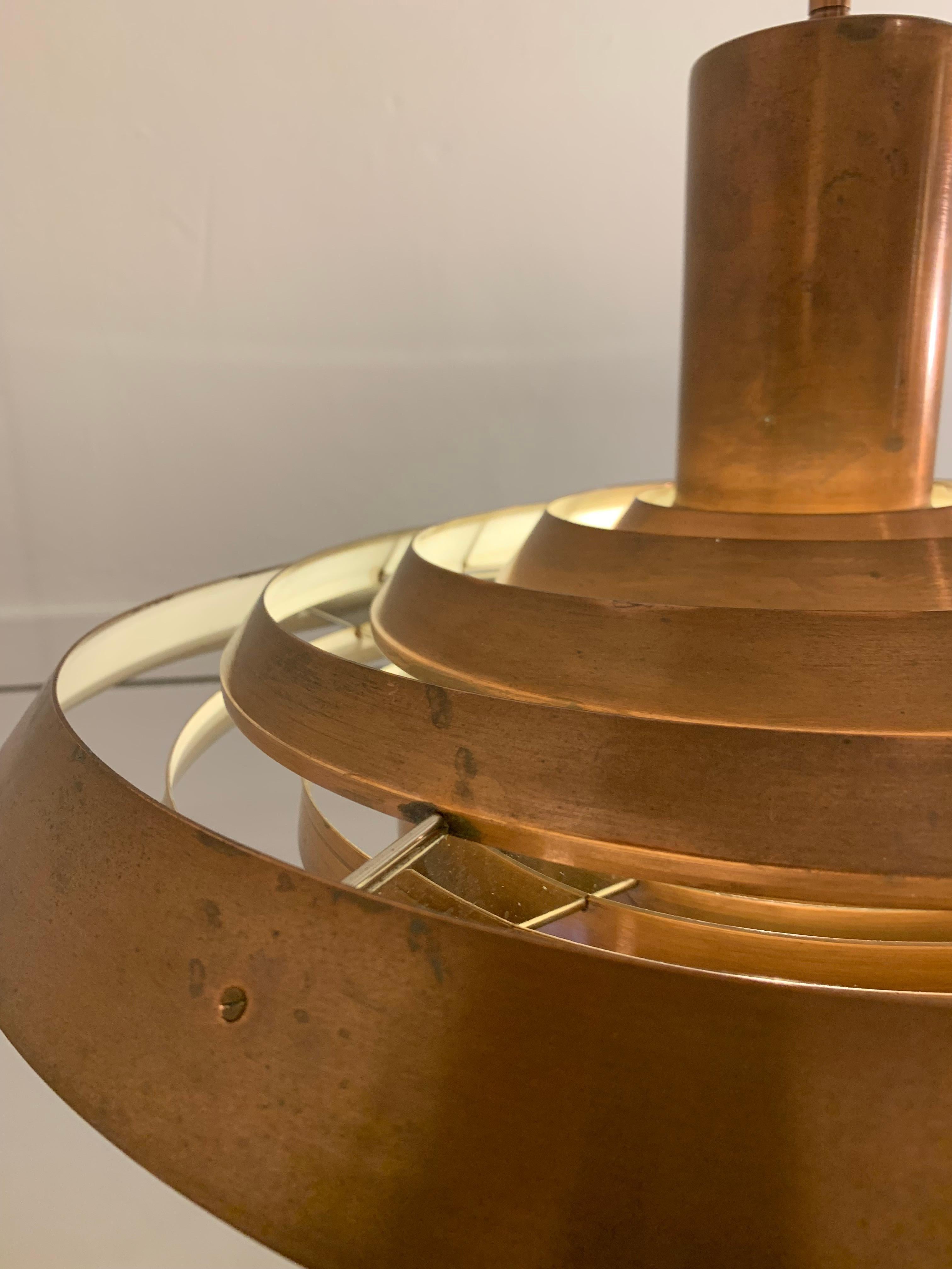 Early Copper Poul Henningsen 'Langelinie' / 'Plate' Lamp by Louis Poulsen 7