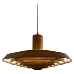 Early Copper Poul Henningsen 'Langelinie' / 'Plate' Lamp by Louis Poulsen