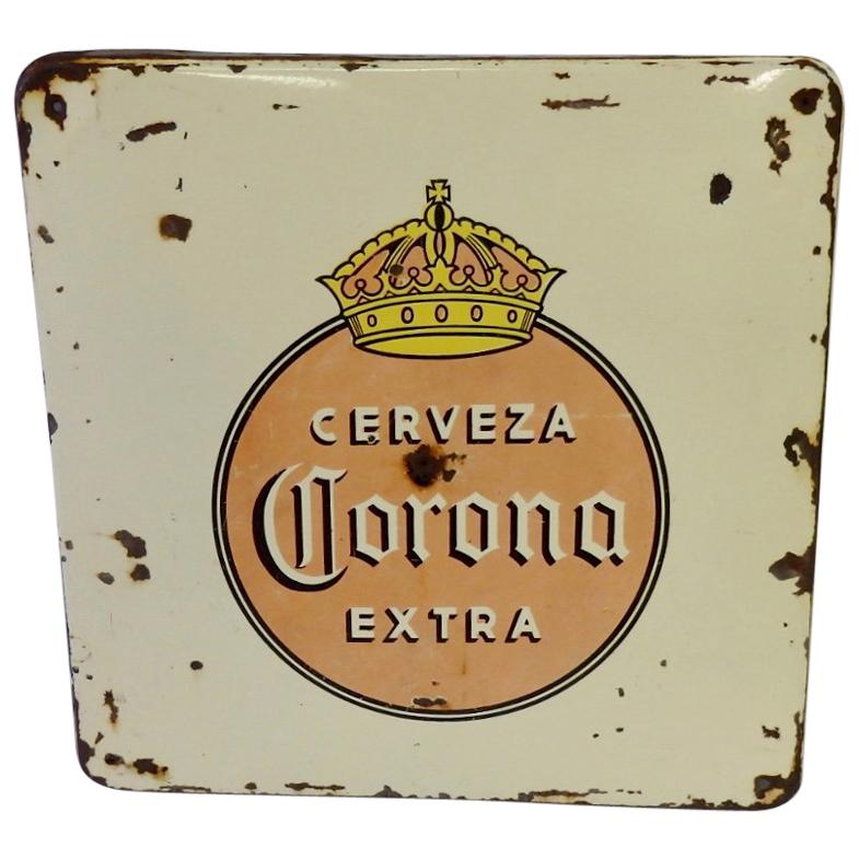 Early Corona Beer Porcelain Advertising Sign