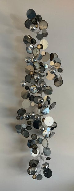 Early Curtis Jere Chrome Raindrops Wall Sculpture circa 1970’s