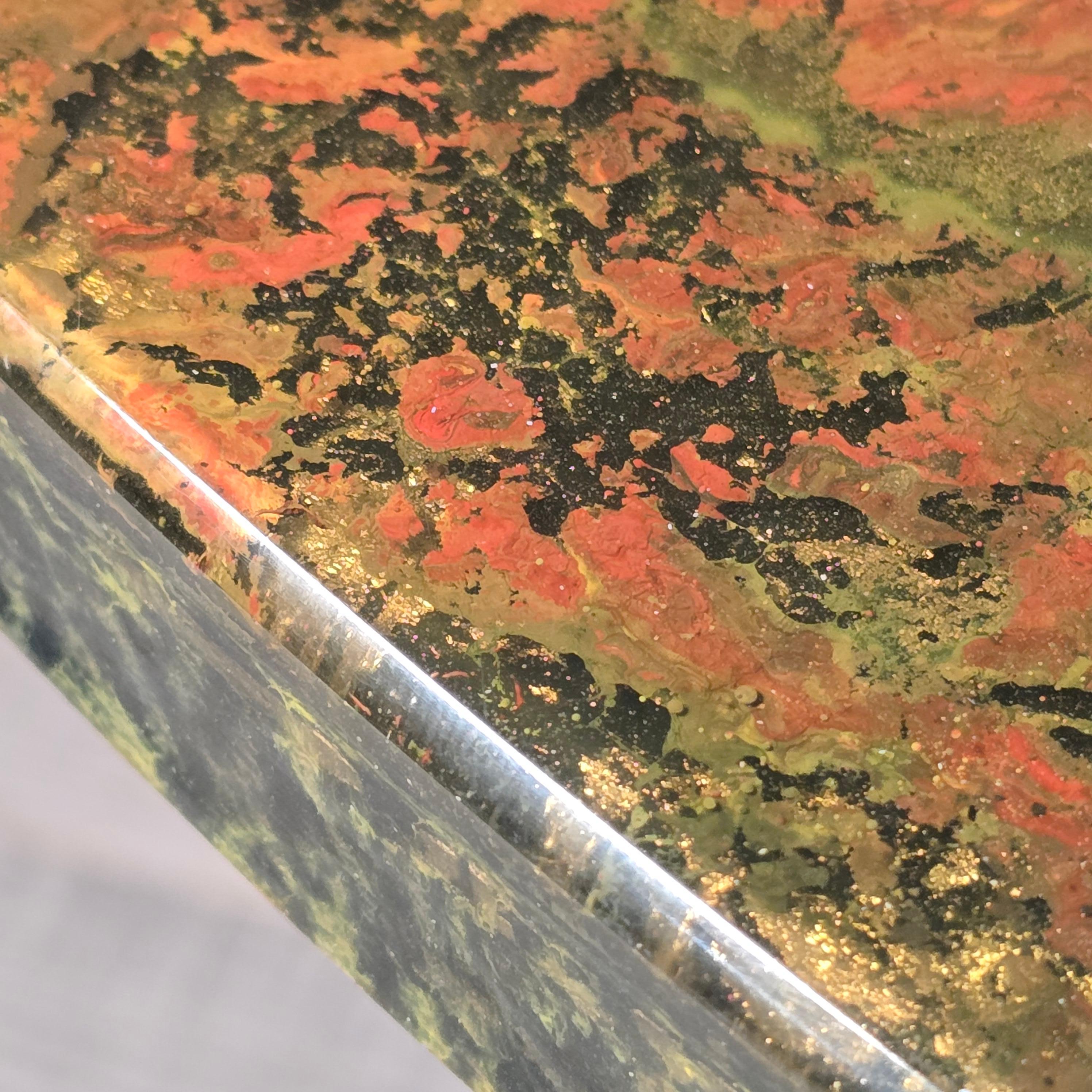 Early Custom Pierre Giraudon Resin-and-Steel Dining Table For Sale 2