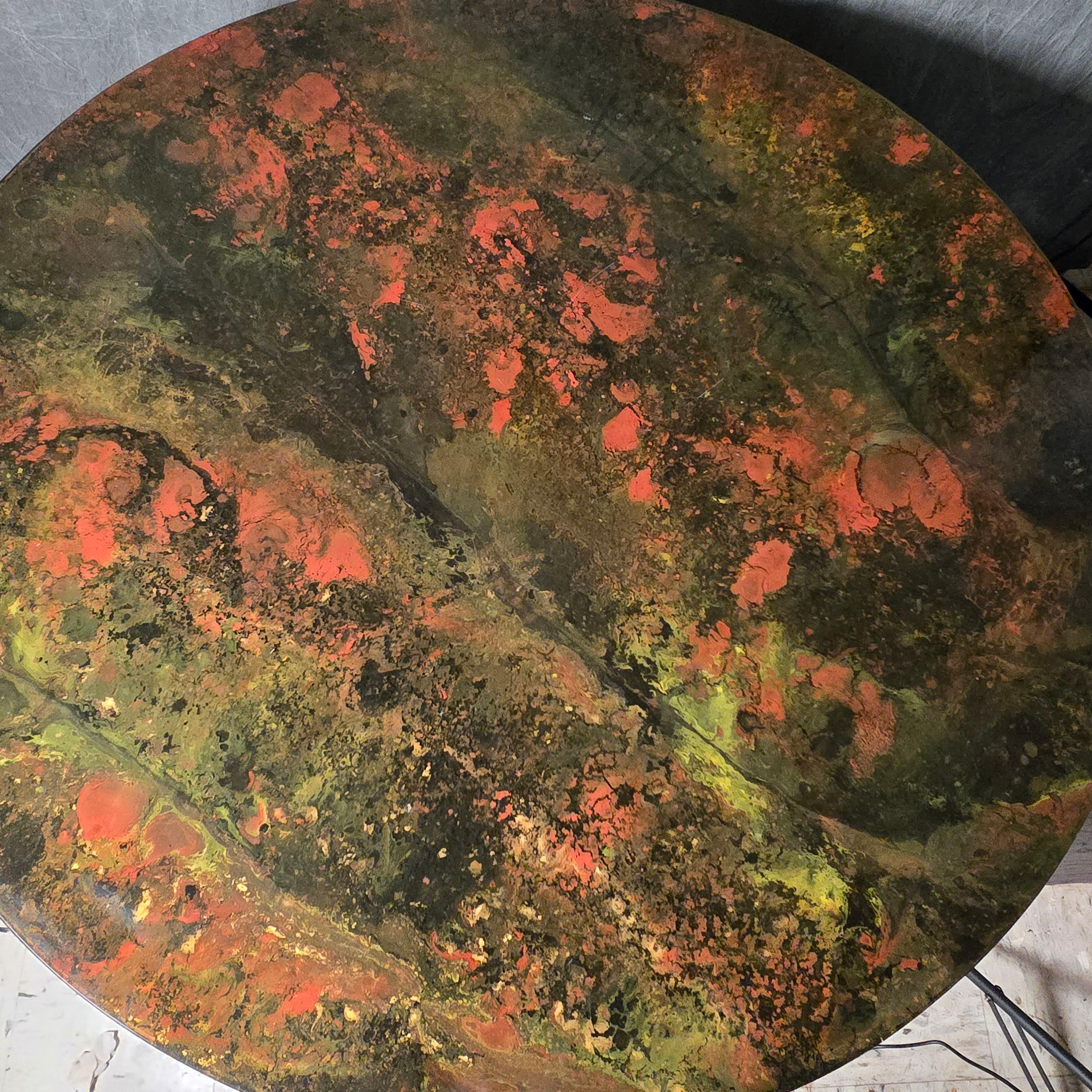 Early Custom Pierre Giraudon Resin-and-Steel Dining Table For Sale 4