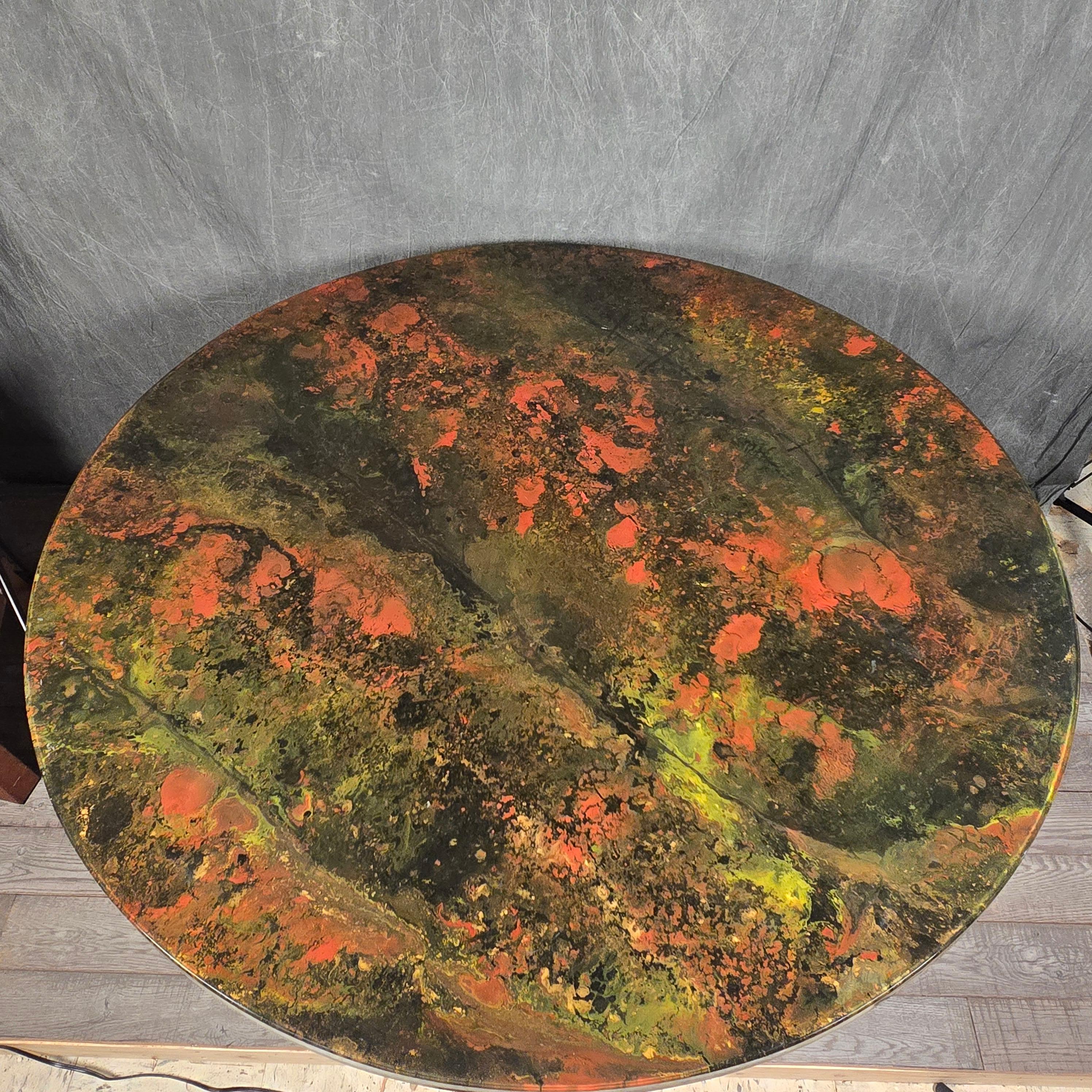 Early Custom Pierre Giraudon Resin-and-Steel Dining Table For Sale 5