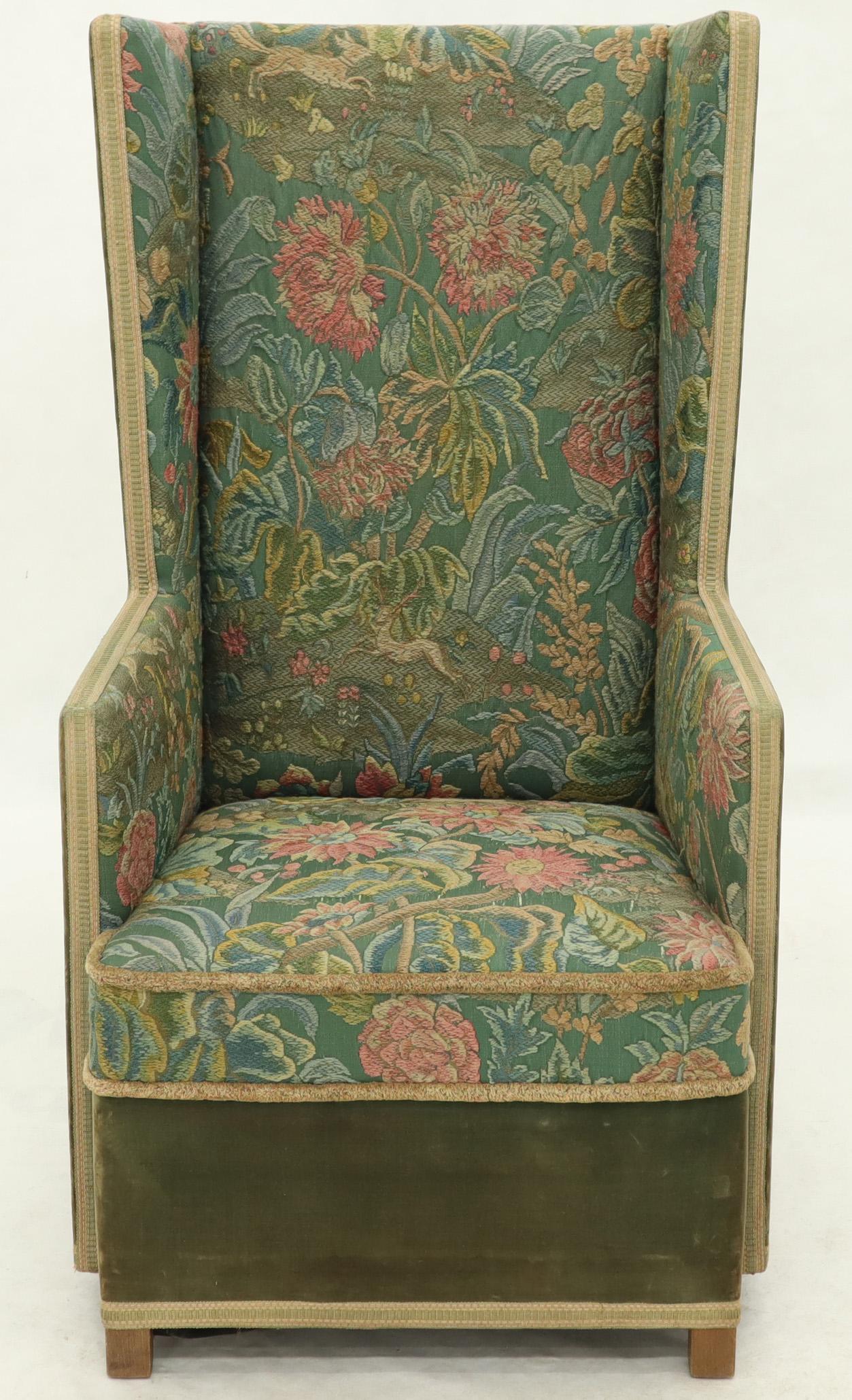 Früher dänischer Art-Déco-Sessel mit hoher Rückenlehne von Aage Hansen, Beginn des Modernismus (20. Jahrhundert) im Angebot