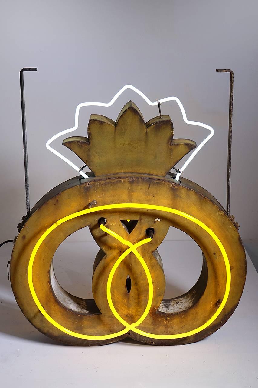 20th Century Early Danish Double Sided Neon Bakery Sign