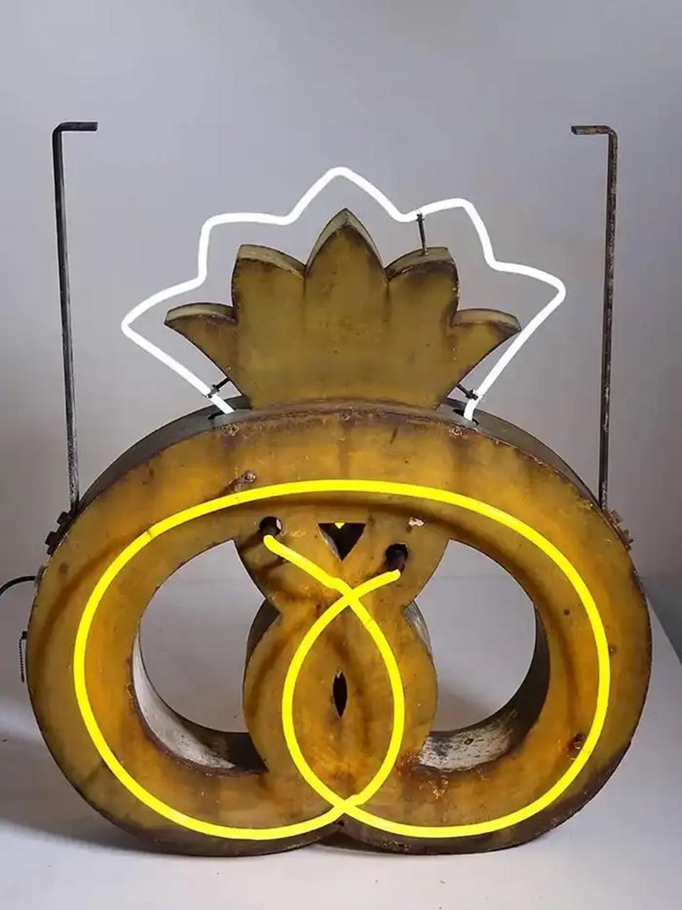 20th Century Early Danish Double Sided Neon Bakery Sign For Sale