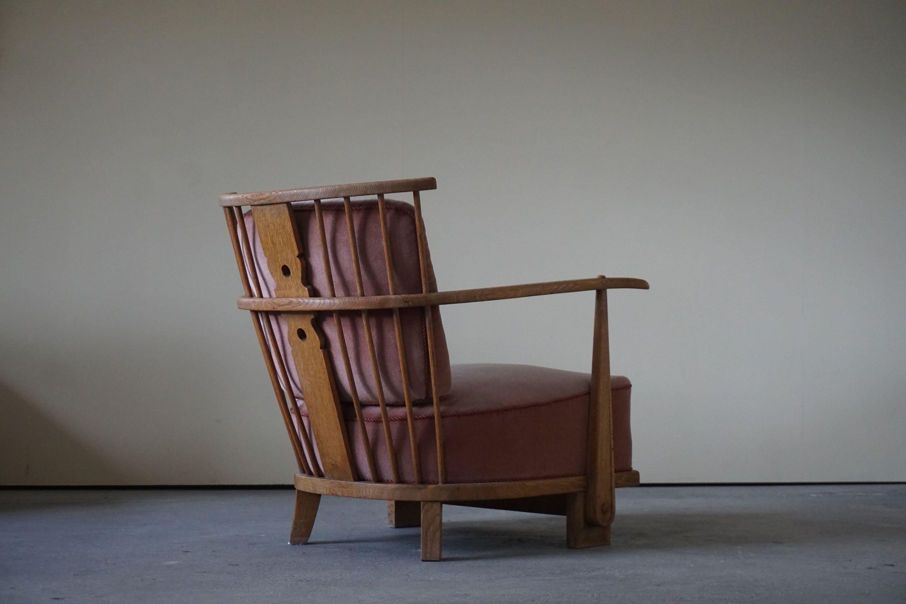 Scandinavian Modern Early Danish Mid-Century Easy Chair in Oak by Fritz Hansen, Model 1590, 1940s