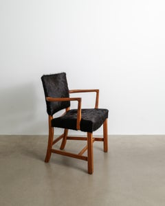 Early Danish Mid Century Wooden "Red Chair" by Kaare Klint in Pony Hair, 1930s