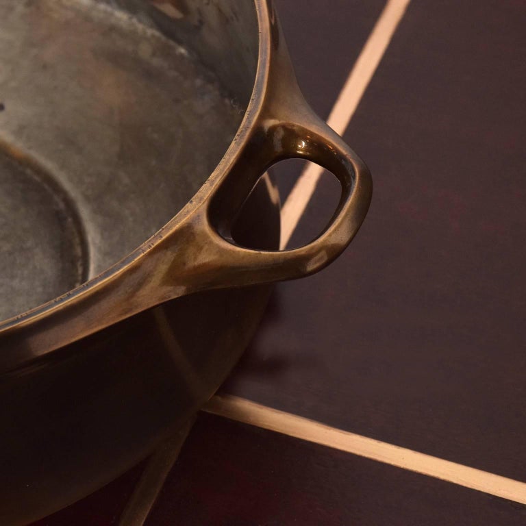 Early Dansk Pot Bowl with Bronze Finish Midcentury Danish Modern For Sale at 1stDibs