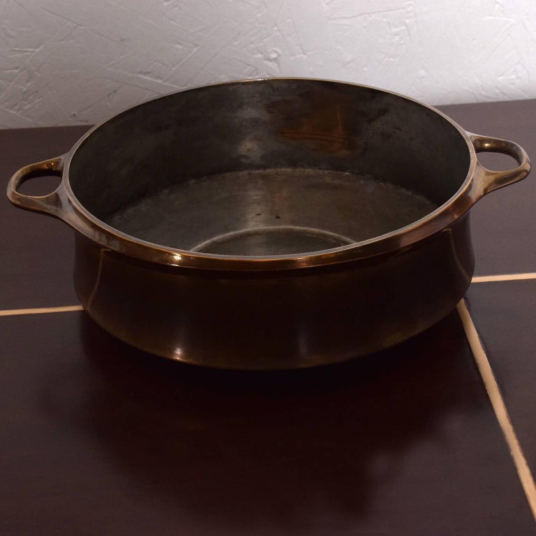 Early Dansk Pot Bowl with Bronze Finish Midcentury Danish Modern For Sale at 1stDibs
