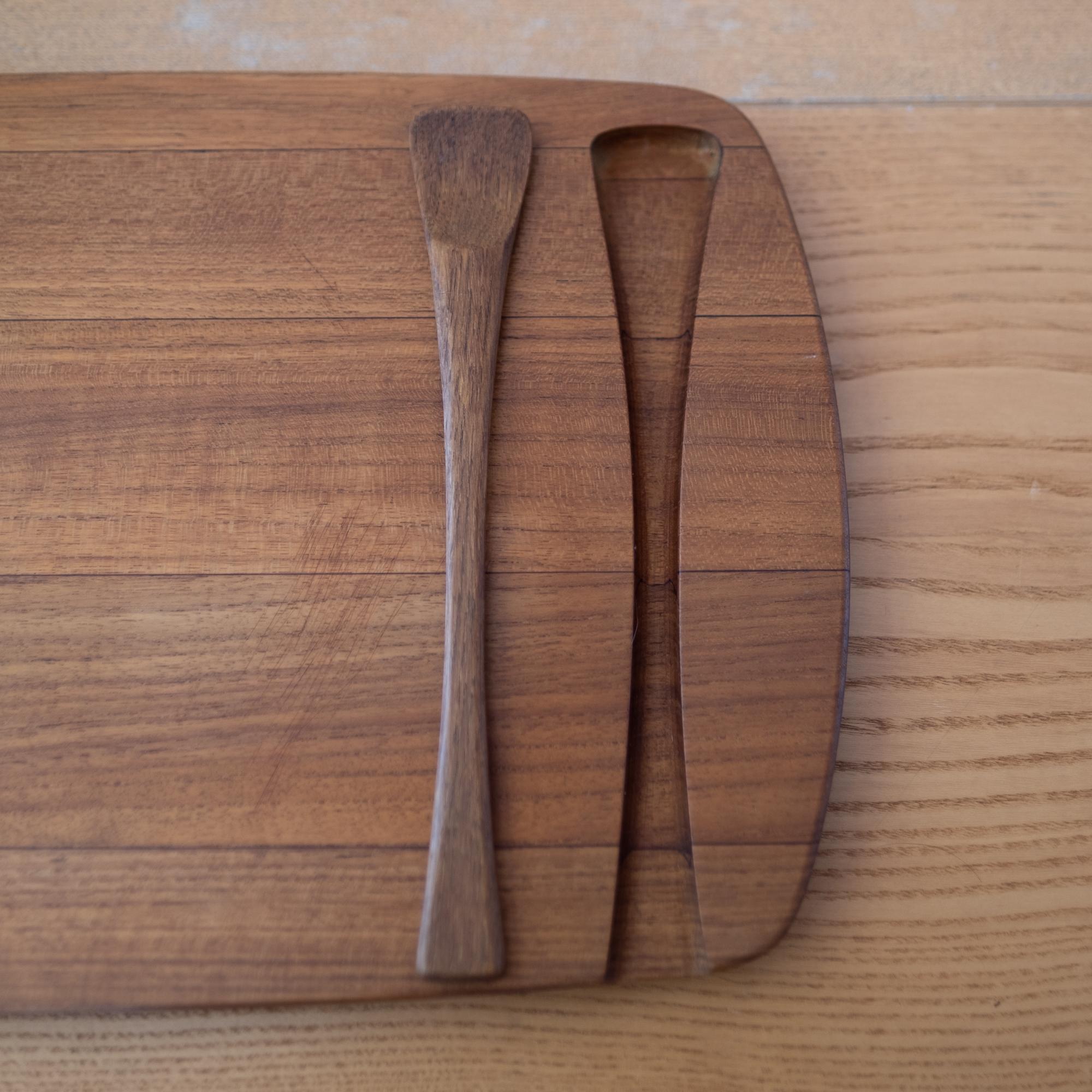 Scandinavian Modern Early Dansk Serving Tray with Spoon by Jens Quistgaard