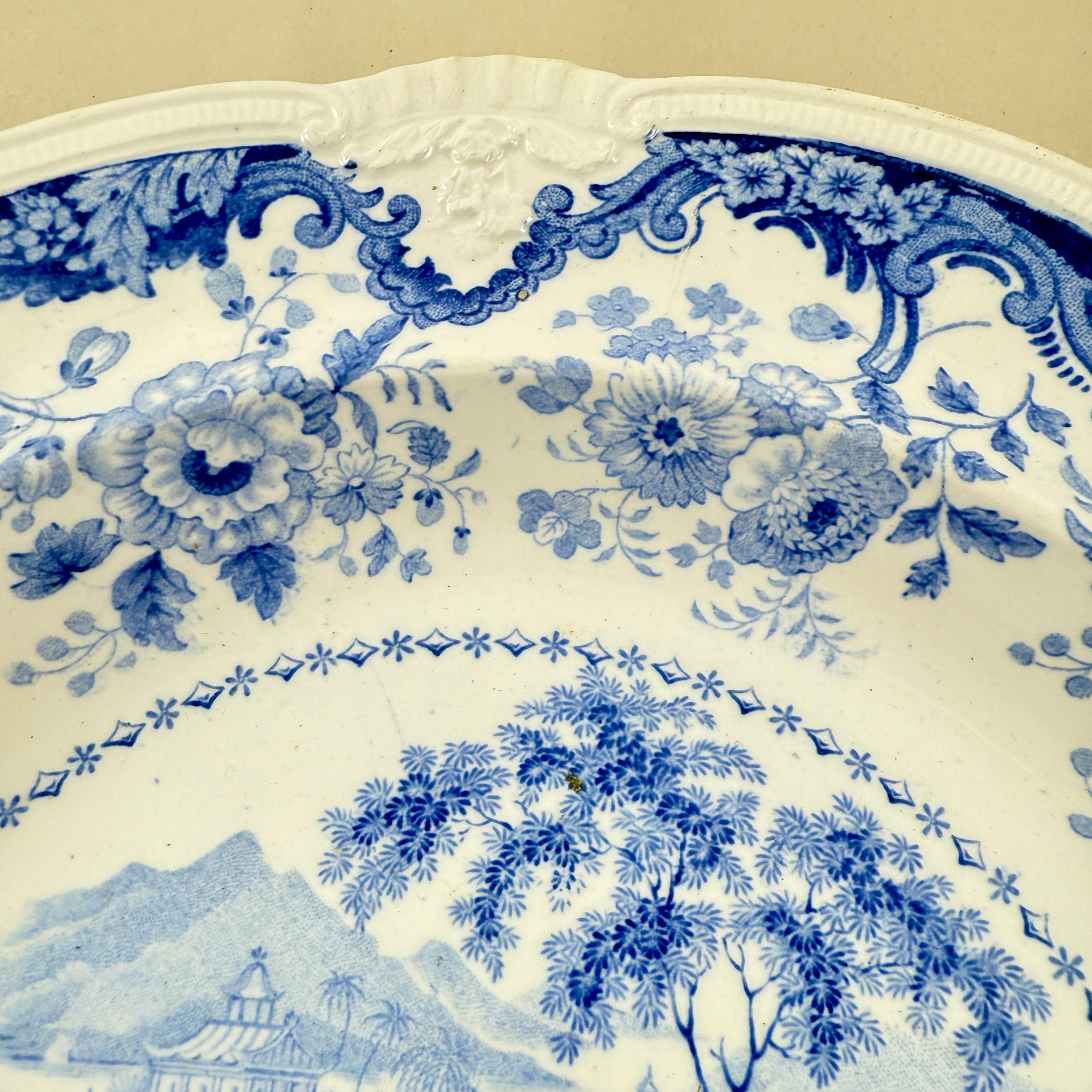 Assiettes creuses Davenport en porcelaine bleue et blanche, set de quatre en vente 2